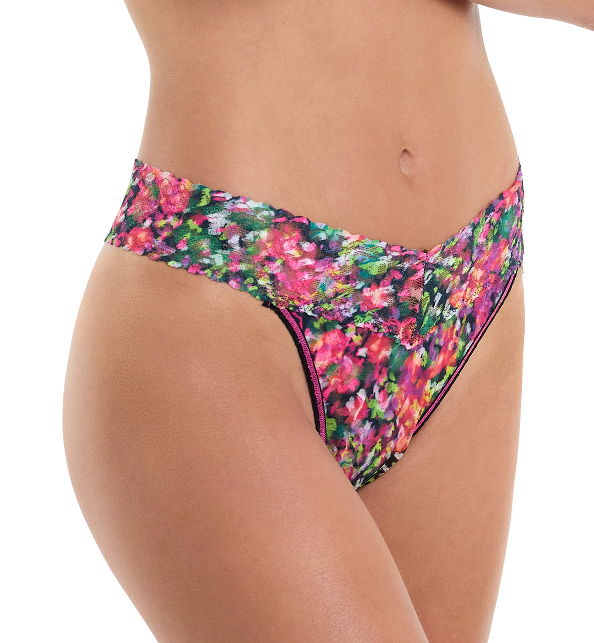 Hanky Panky Signature Lace Printed Original Rise Thong (PR4811P),Celebration - Celebration,One Size