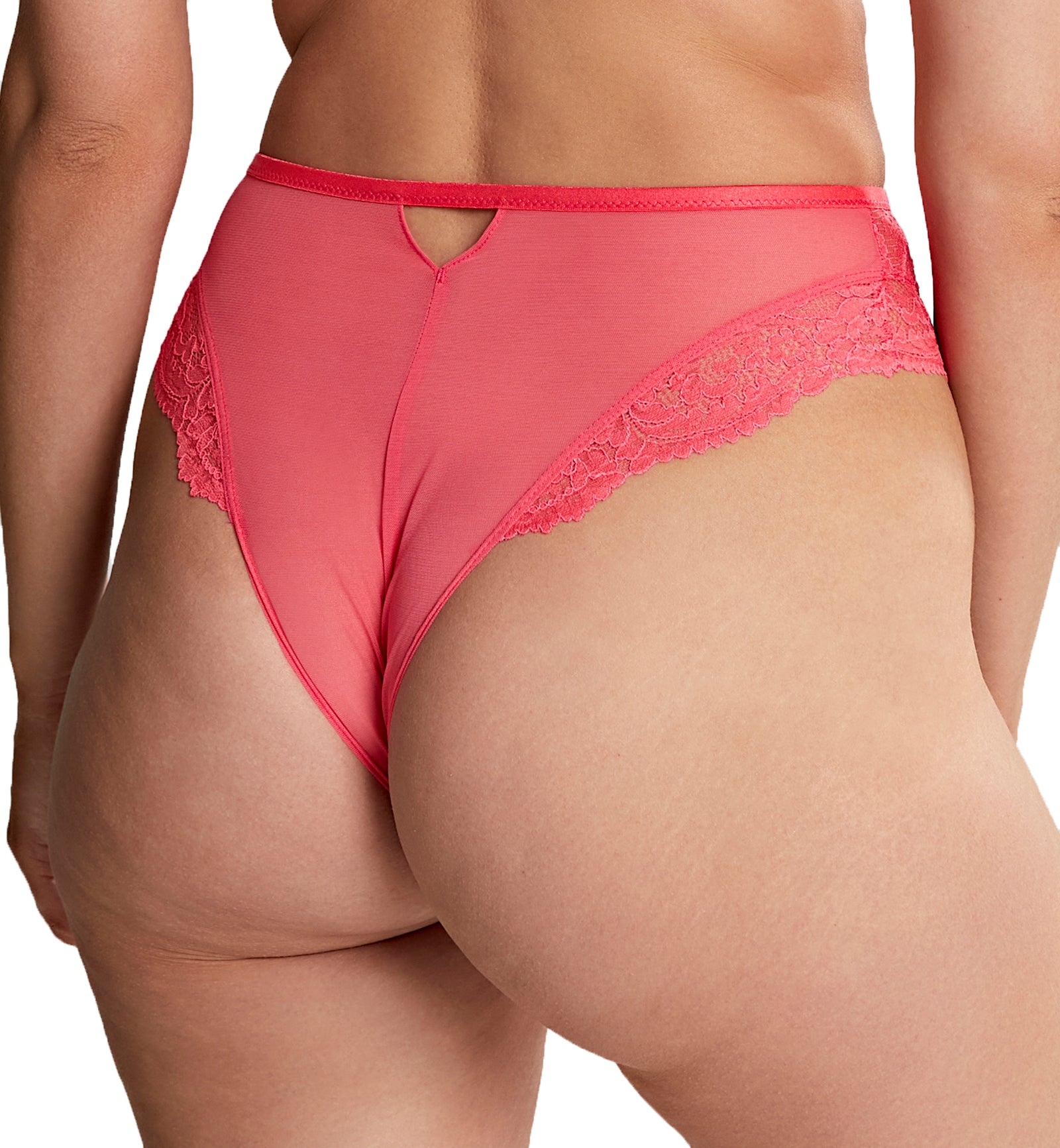 Cleo by Panache Addison High Waist High Leg Brazilian Brief (10615),XS,Paradise Pink - Paradise Pink,XS