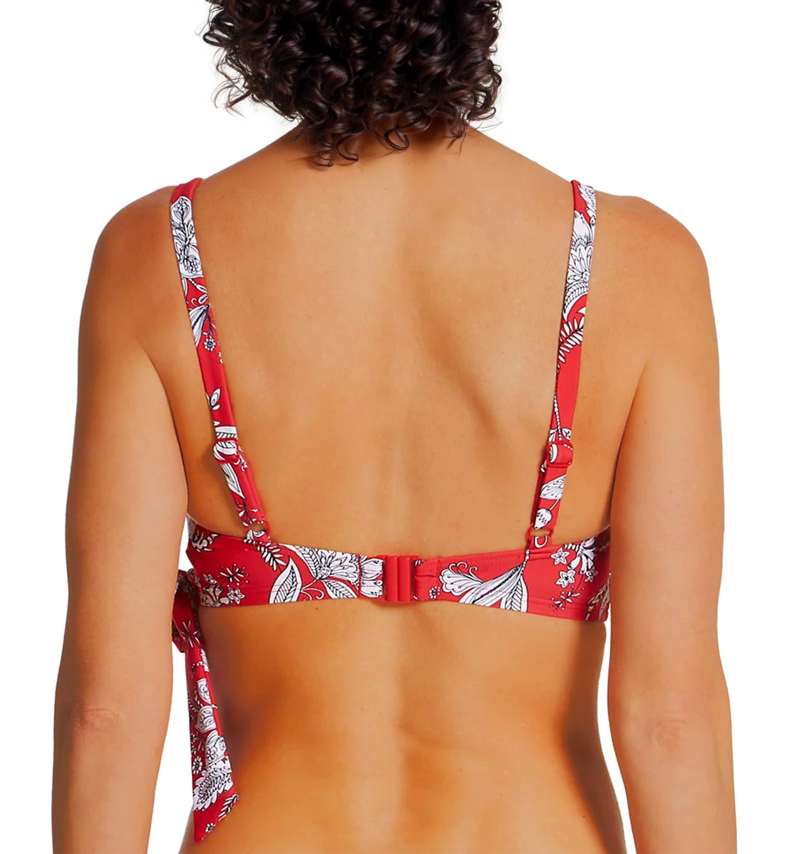 Pour Moi Freedom Underwire Non Padded Wrap Swim Top (25500),32DD,Red/White - Red/White,32DD