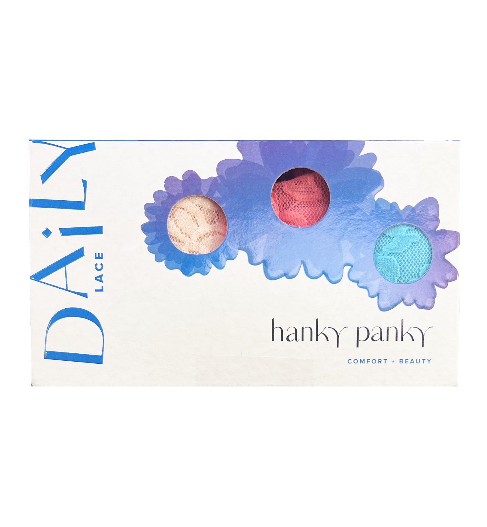 Hanky Panky 3-PACK Daily Lace Original Rise Thong (7711013VPK),Summer Solstice - Summer Solstice,One Size