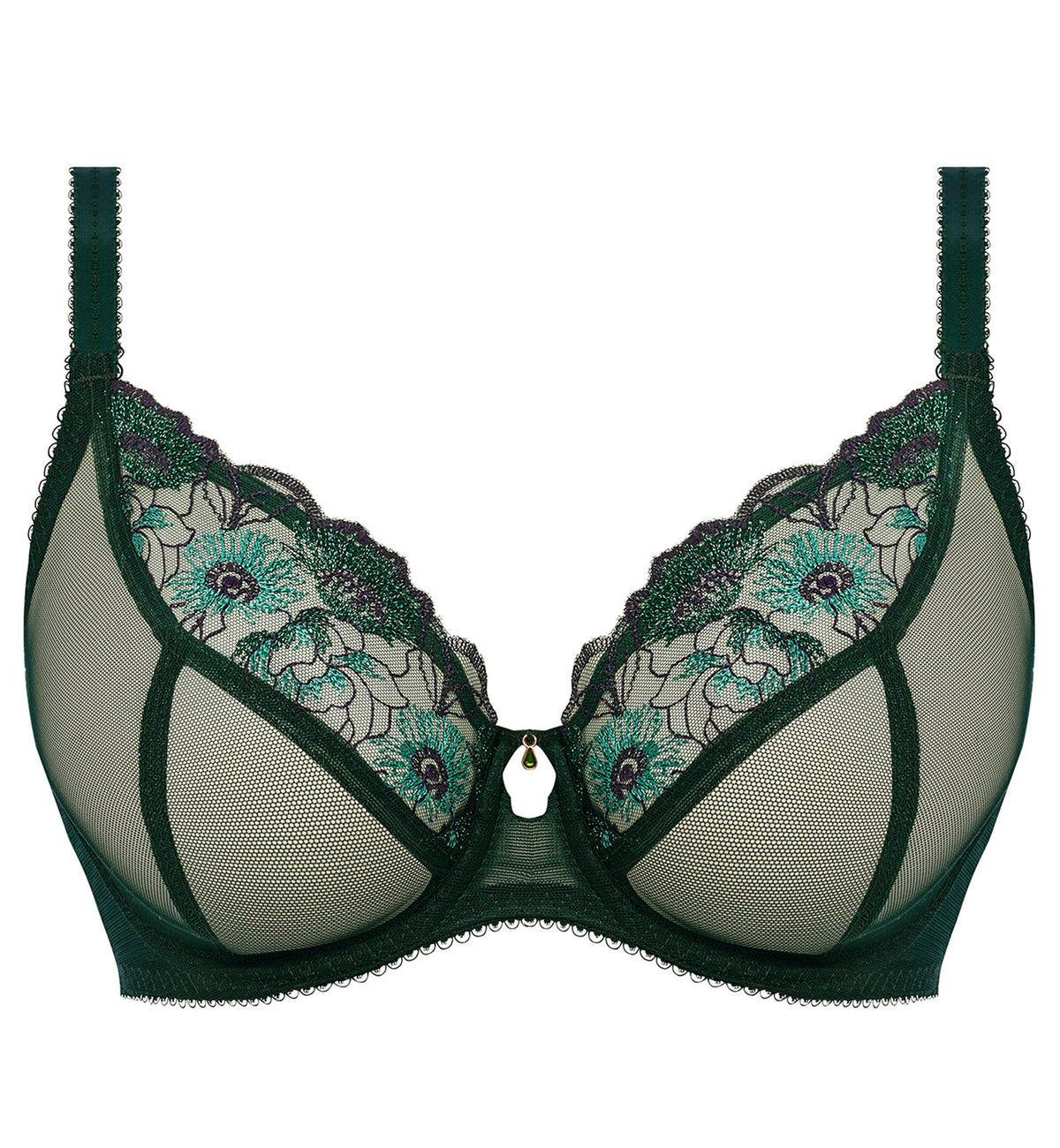 Freya Loveland Plunge Underwire Bra (401002),28E,Deep Emerald - Deep Emerald,28E