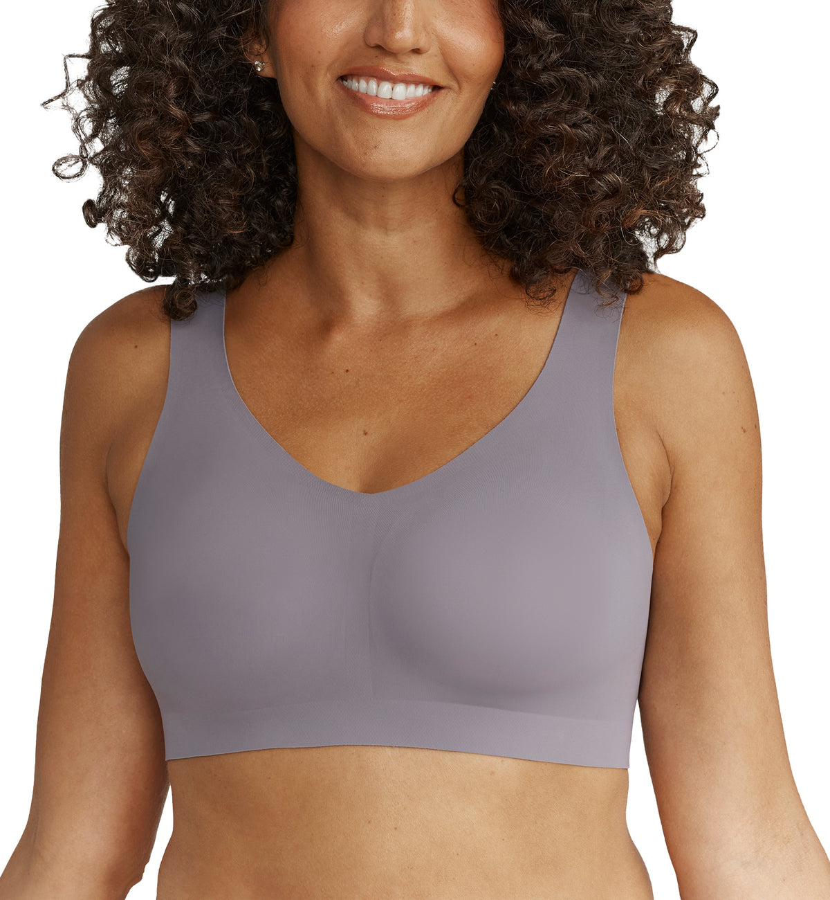 Evelyn & Bobbie DEFY V-Neck Bralette w/ Removable Pads (1833),Small,London Fog - London Fog,Small