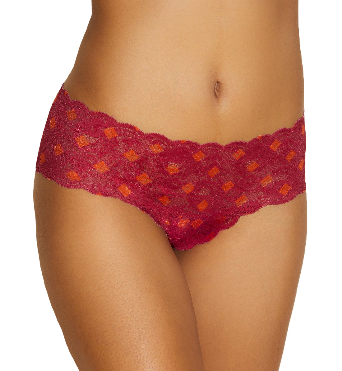Cosabella Never Say Never Printed Hottie Lowrider Hotpant (NEVEP07ZL),S/M,Diamond Deep Ruby - Diamond Deep Ruby,S/M