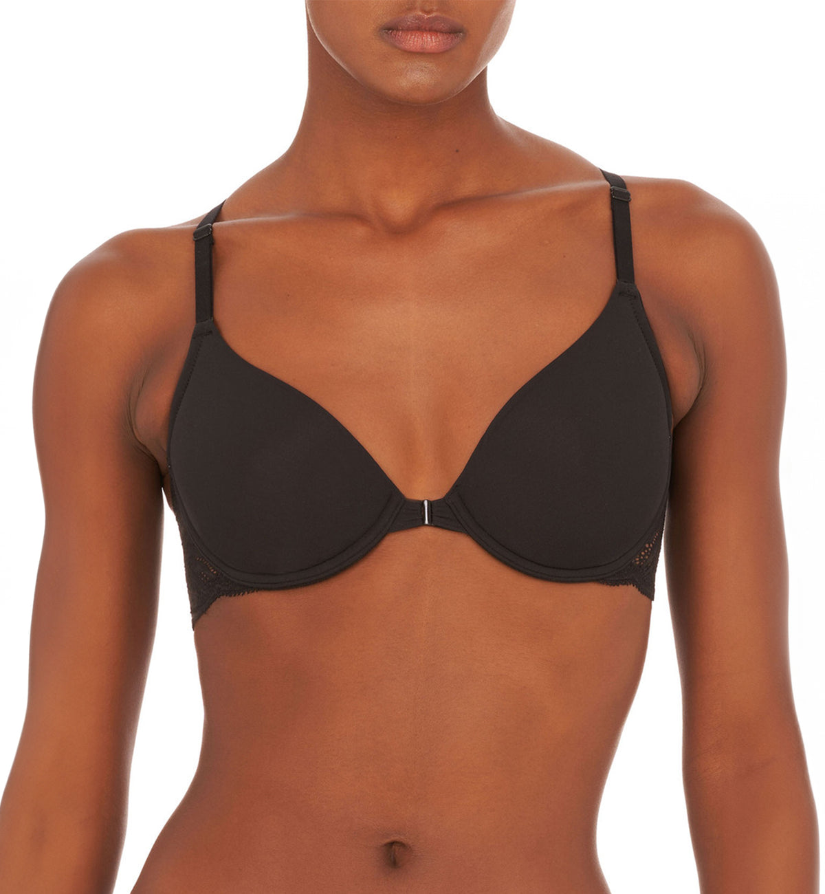Natori Lush Front Close Contour Underwire Bra (728309),30C,Black - Black,30C
