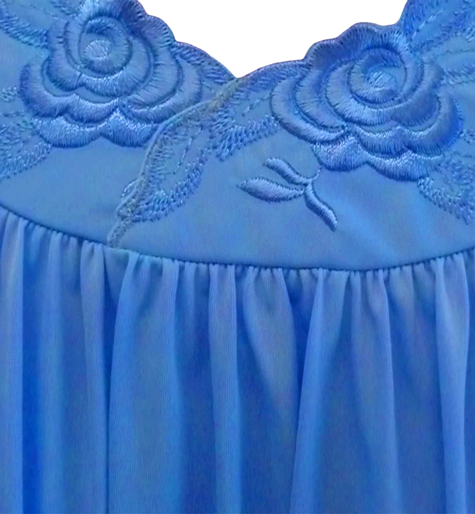 Shadowline Petals Sleeveless Short Nightgown (37280),S,Sapphire - Sapphire,Small