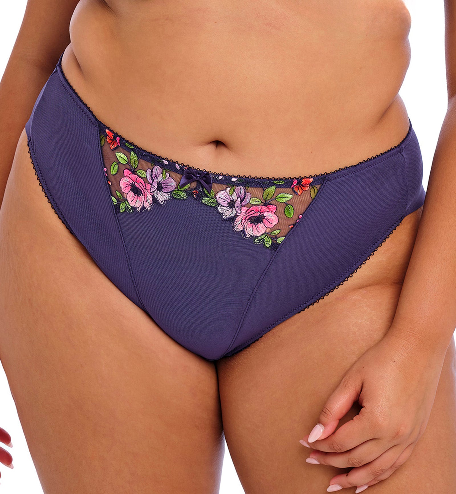 Elomi Himari Brazilian Brief Panty (302155),Medium,Midnight - Midnight,Medium