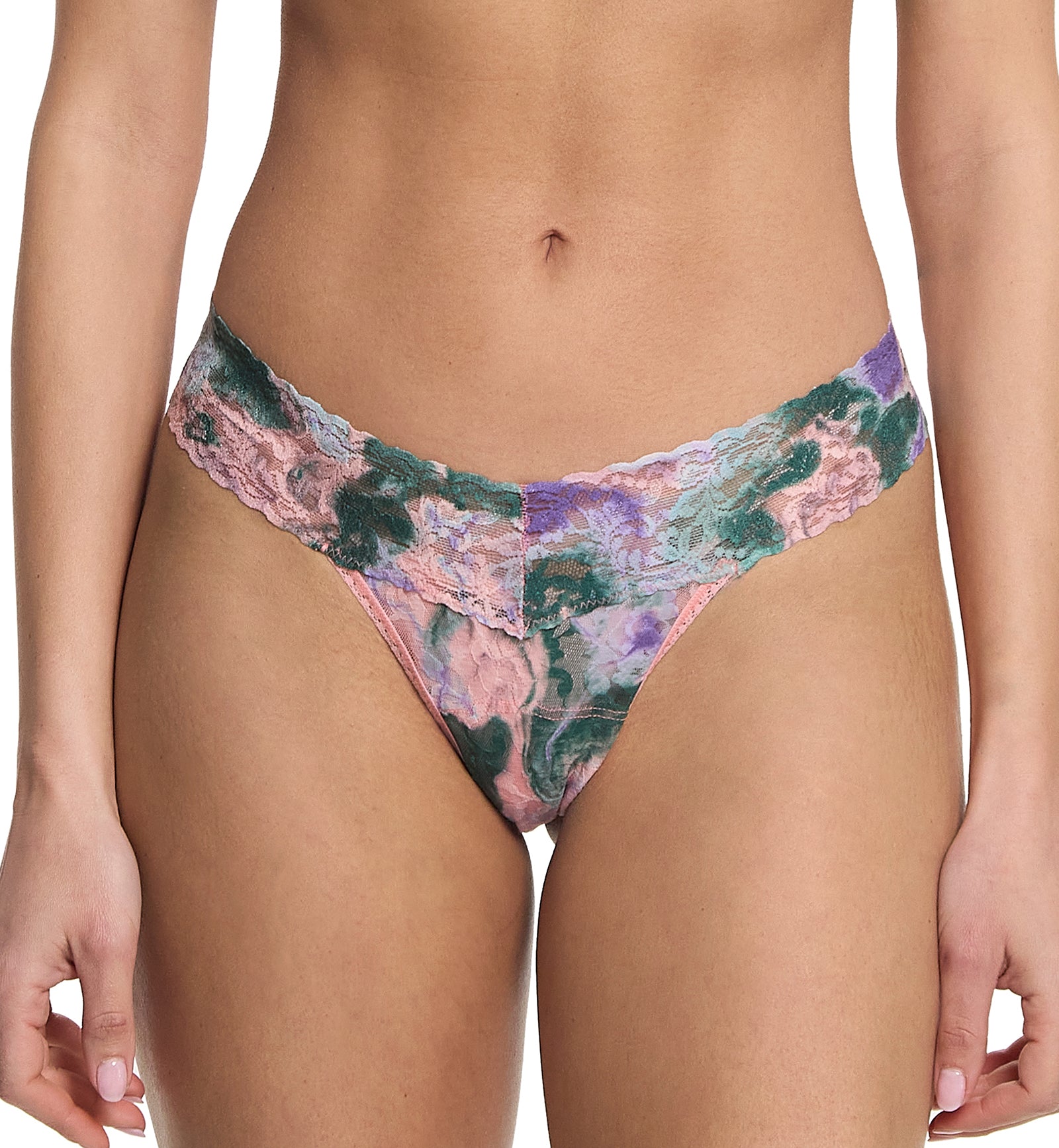 Hanky Panky Signature Lace Printed Low Rise Thong (PR4911P),Painter - Painter,One Size