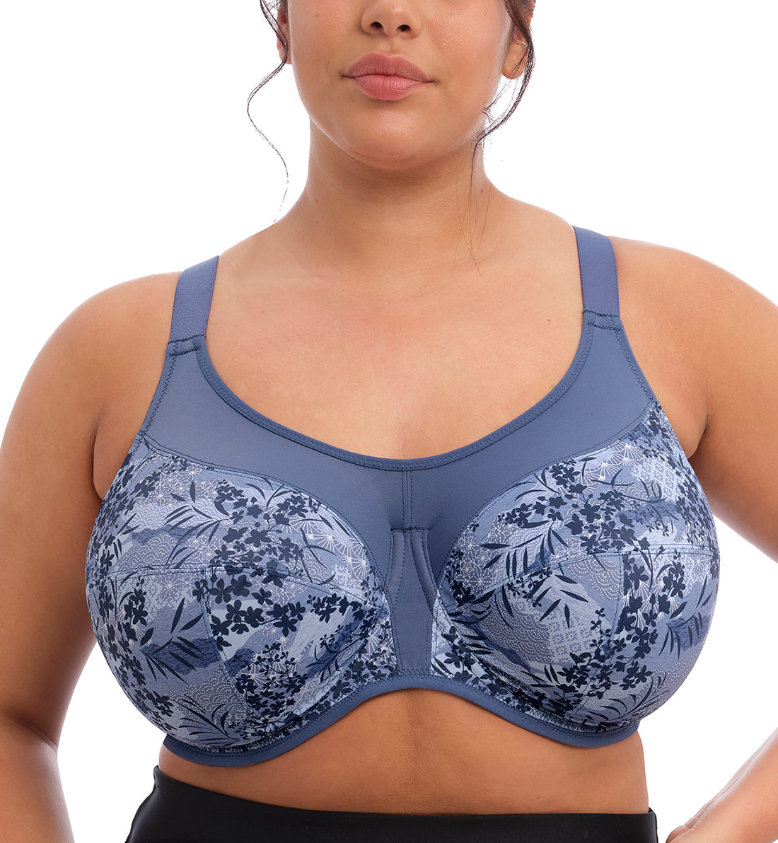 Elomi Energise J-Hook Underwire Sports Bra (8042),32GG,Vintage Denim - Vintage Denim,32GG