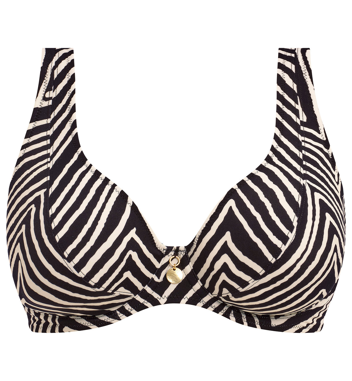 Freya Fiji Falls High Apex Underwire Bikini Top (206813),28F,Black - Black,28F