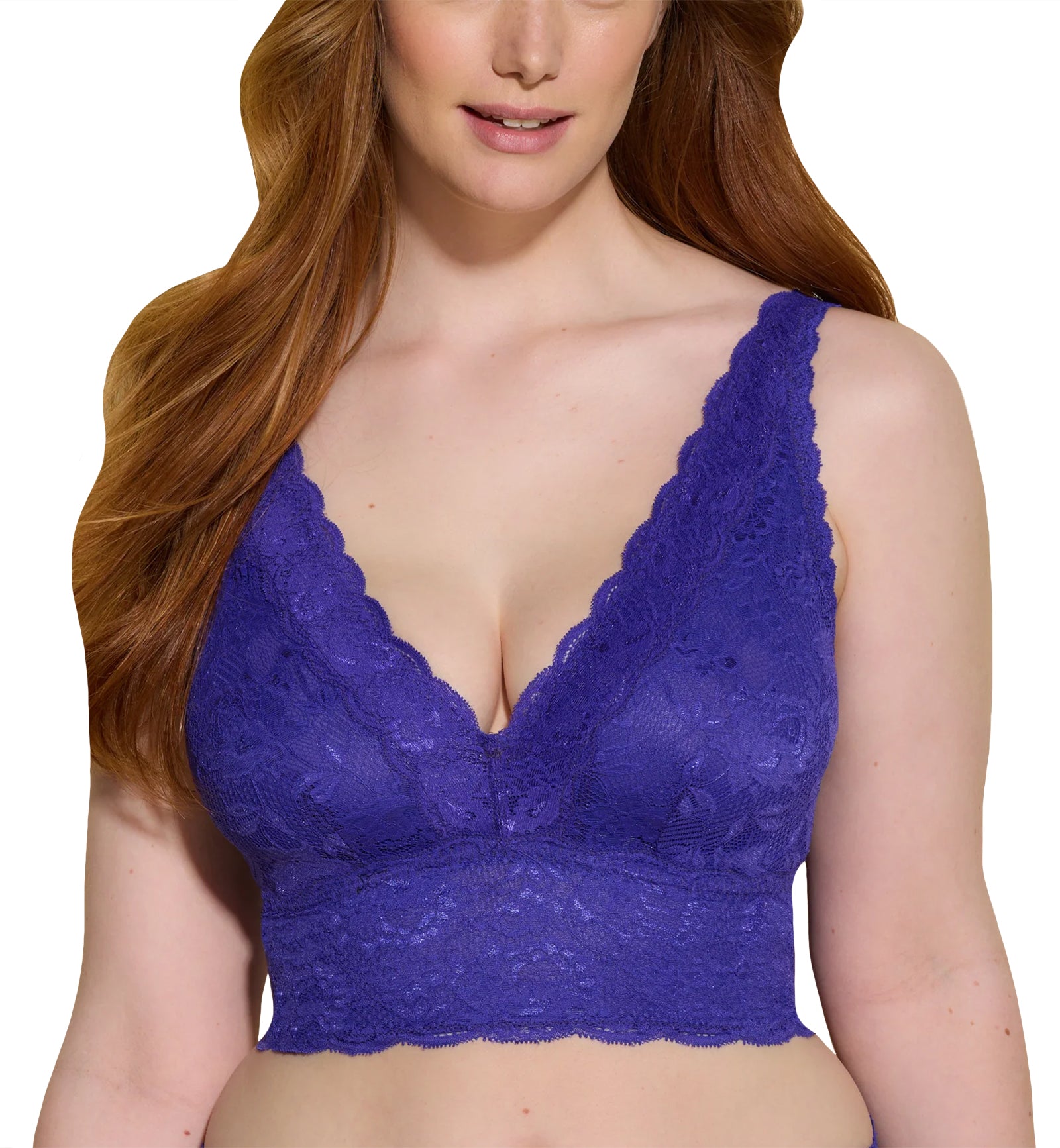 Cosabella Never Say Never CURVY Plungie Longline Bralette (NEVER1385),XS,Violett - Violett,XS