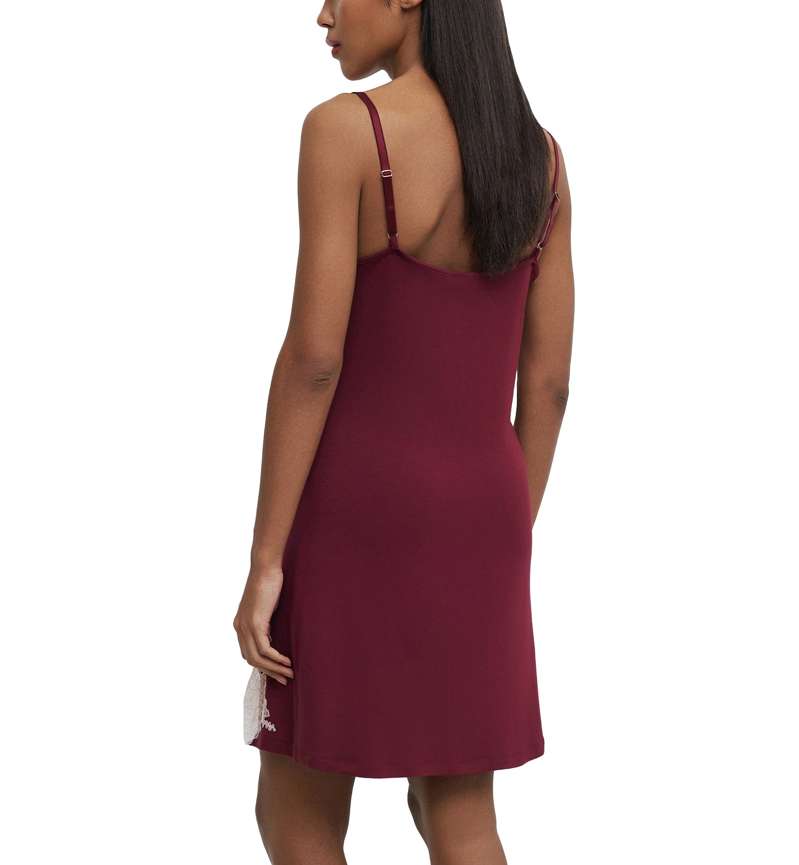 effetto Bamboo Gone With The Wind Spaghetti Strap Chemise (03162),Small,Cherry Lacquer - Cherry Lacquer,Small