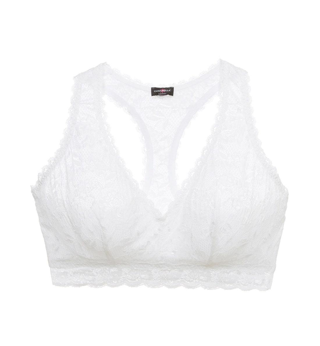 Cosabella Never Say Never Ultra CURVY Racie Racerback Bralette (NEVER1353),XS,White - White,XS