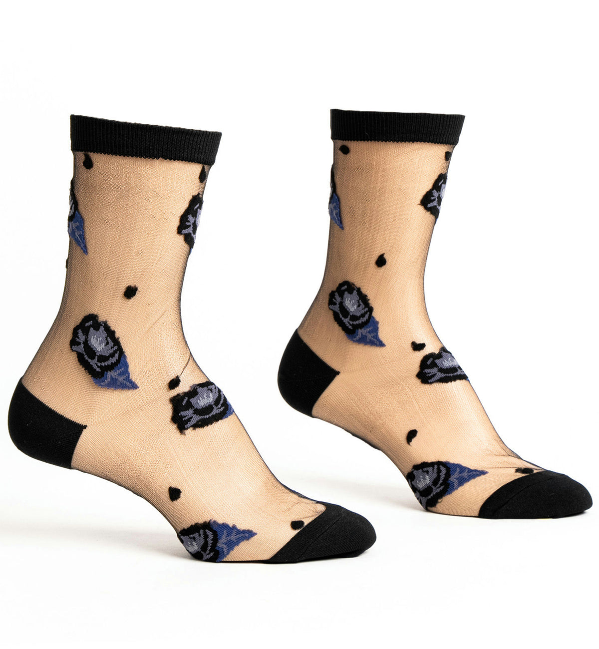 SOCK it to me Sheer Crew Socks (H0004-2),Will You Accept This Rose (Black) - Will You Accept This Rose (Black),One Size