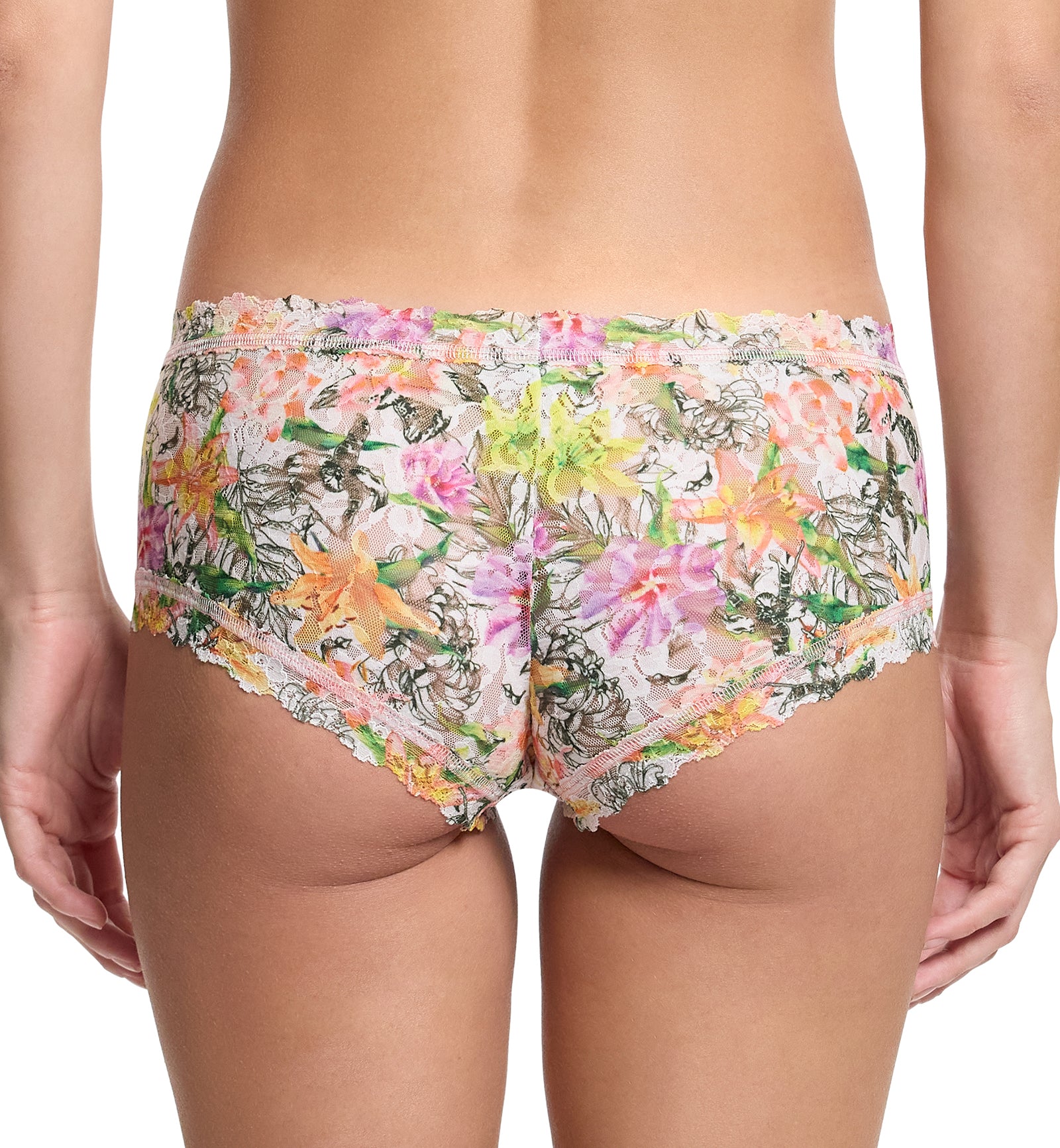 Hanky Panky Signature Lace Printed Boyshort (PR4812P),XS,Botany - Botany,XS