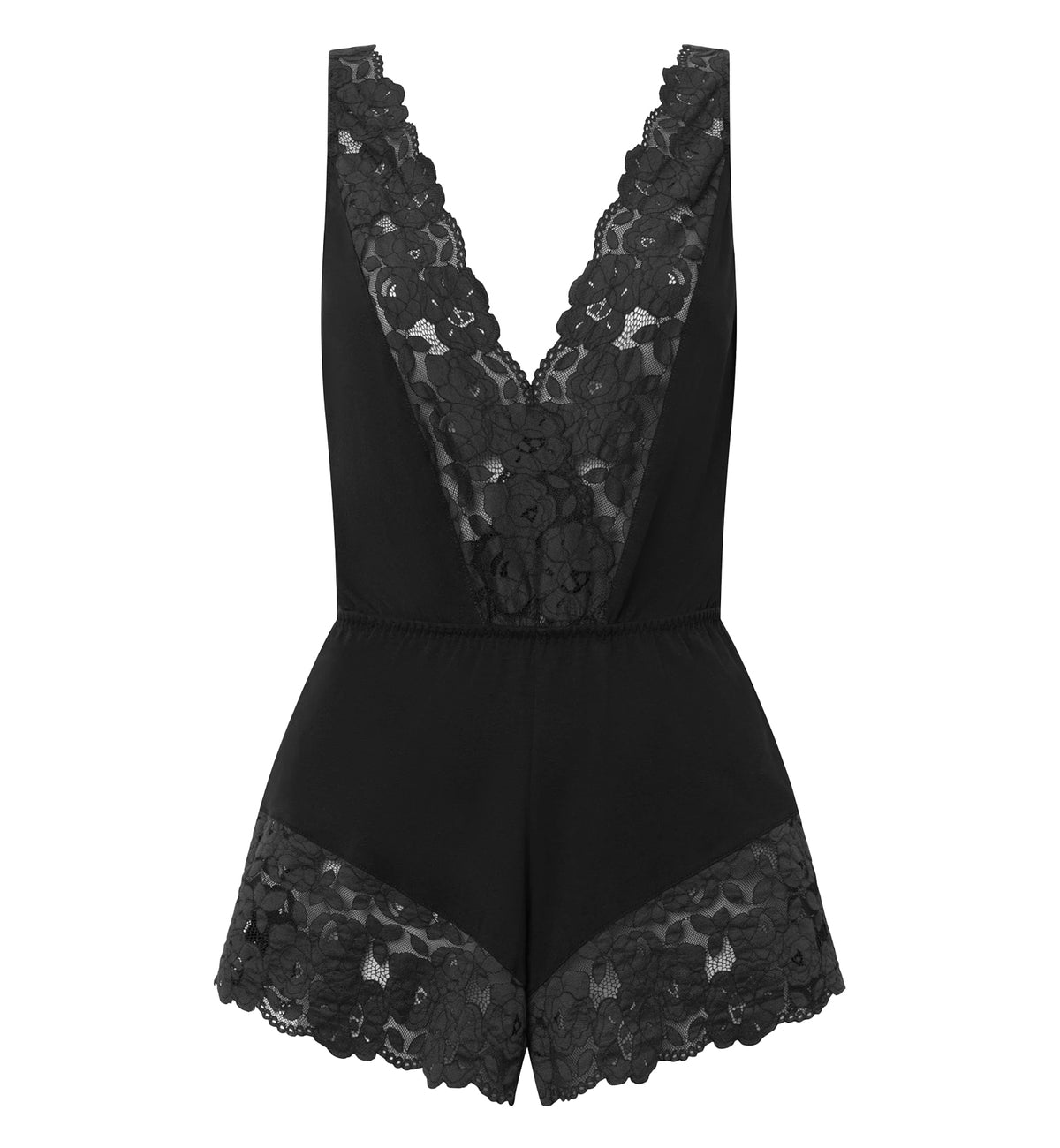 Cosabella Romanza Sleep Romper (ROMAN2211),Small,Black - Black,Small