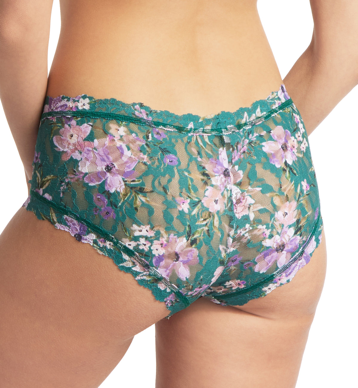 Hanky Panky Signature Lace Printed Boyshort (PR4812P),XS,Flowers In Your Hair - Flowers In Your Hair,XS