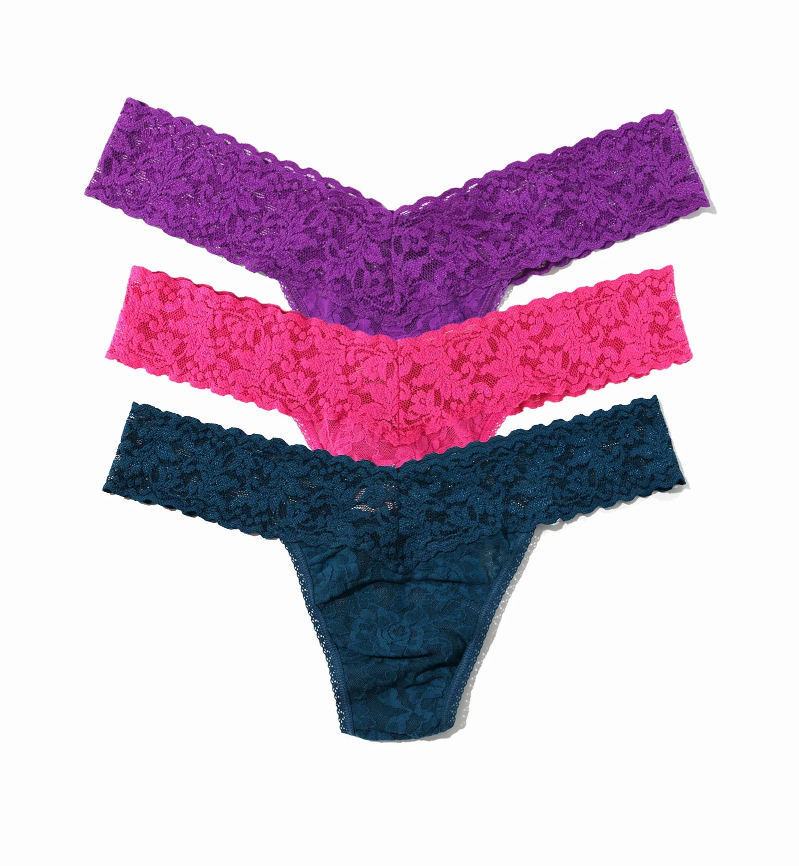 Hanky Panky 3-PACK Signature Lace Low Rise Thong (49113PK),DOHG - DOHG,One Size