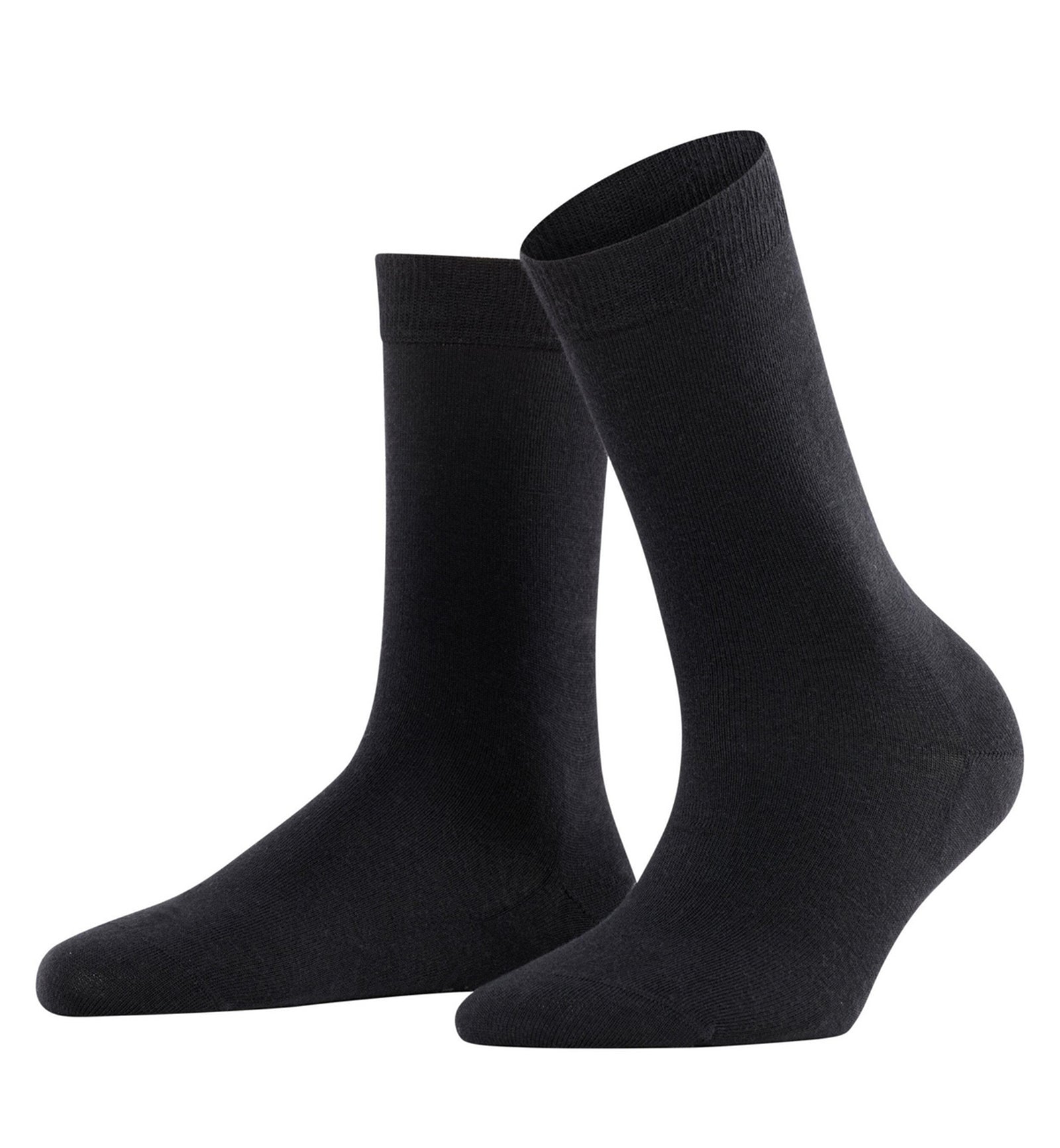 FALKE Softmerino Crew Socks (47488),6.5/7.5,Black - Black,6.5/7.5