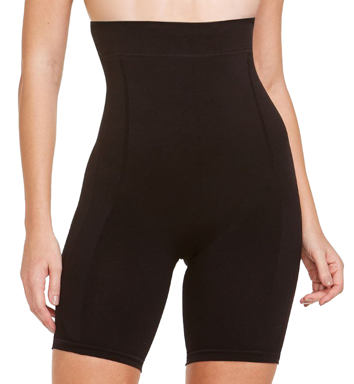 Plie Shapewear Bermuda Abdominal Shaping Short (50504),Small,Black - Black,Small