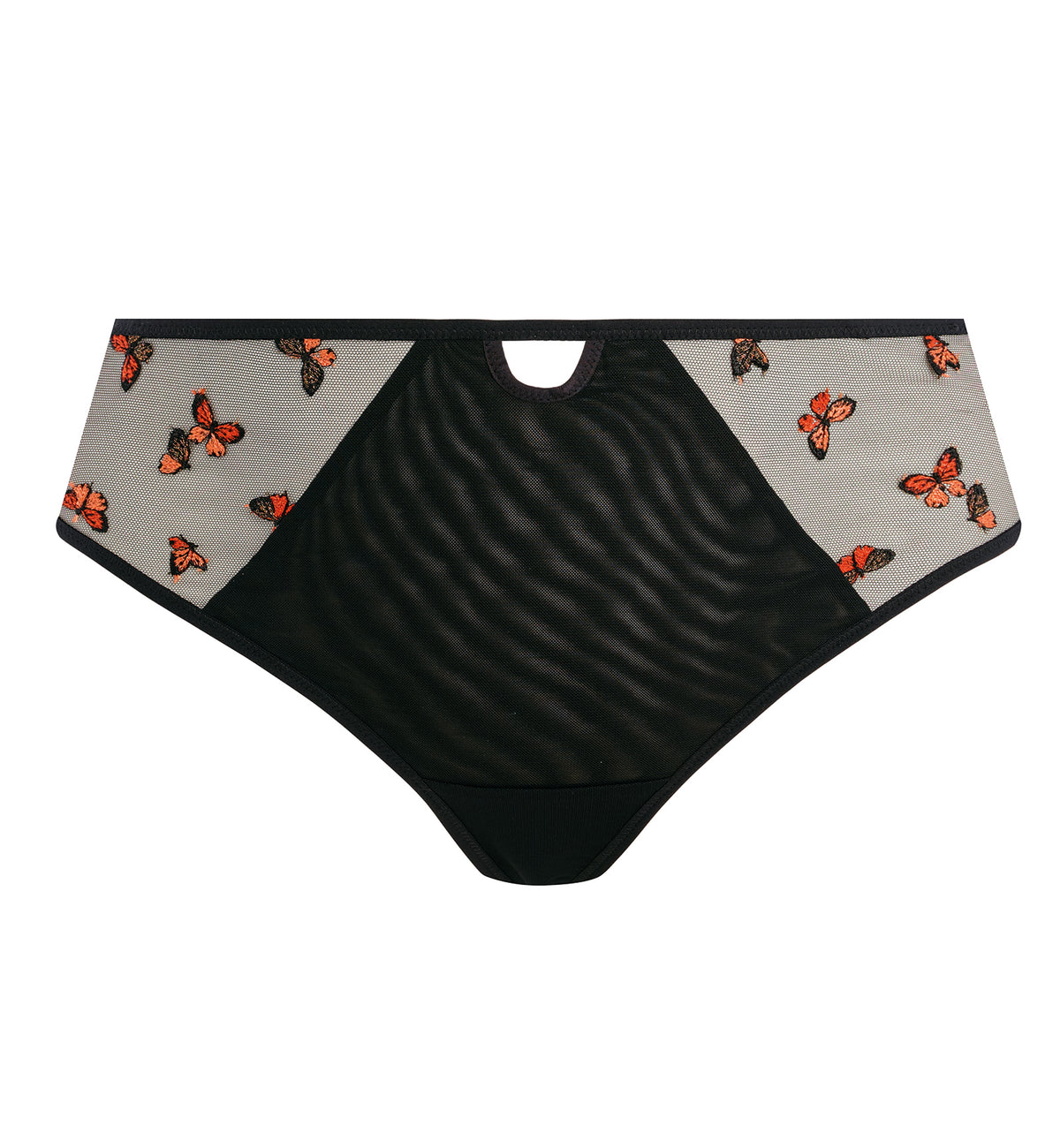 Elomi Sachi Matching Strappy Thong (4357),Medium,Black Butterfly - Black Butterfly,Medium