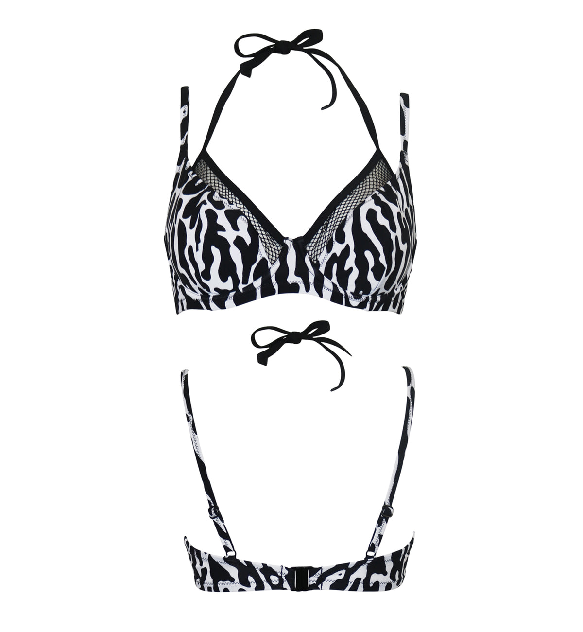 Pour Moi Glamazon Underwire Double Strap Swim Top (30015),32DD,Black/White - Black/White,32DD