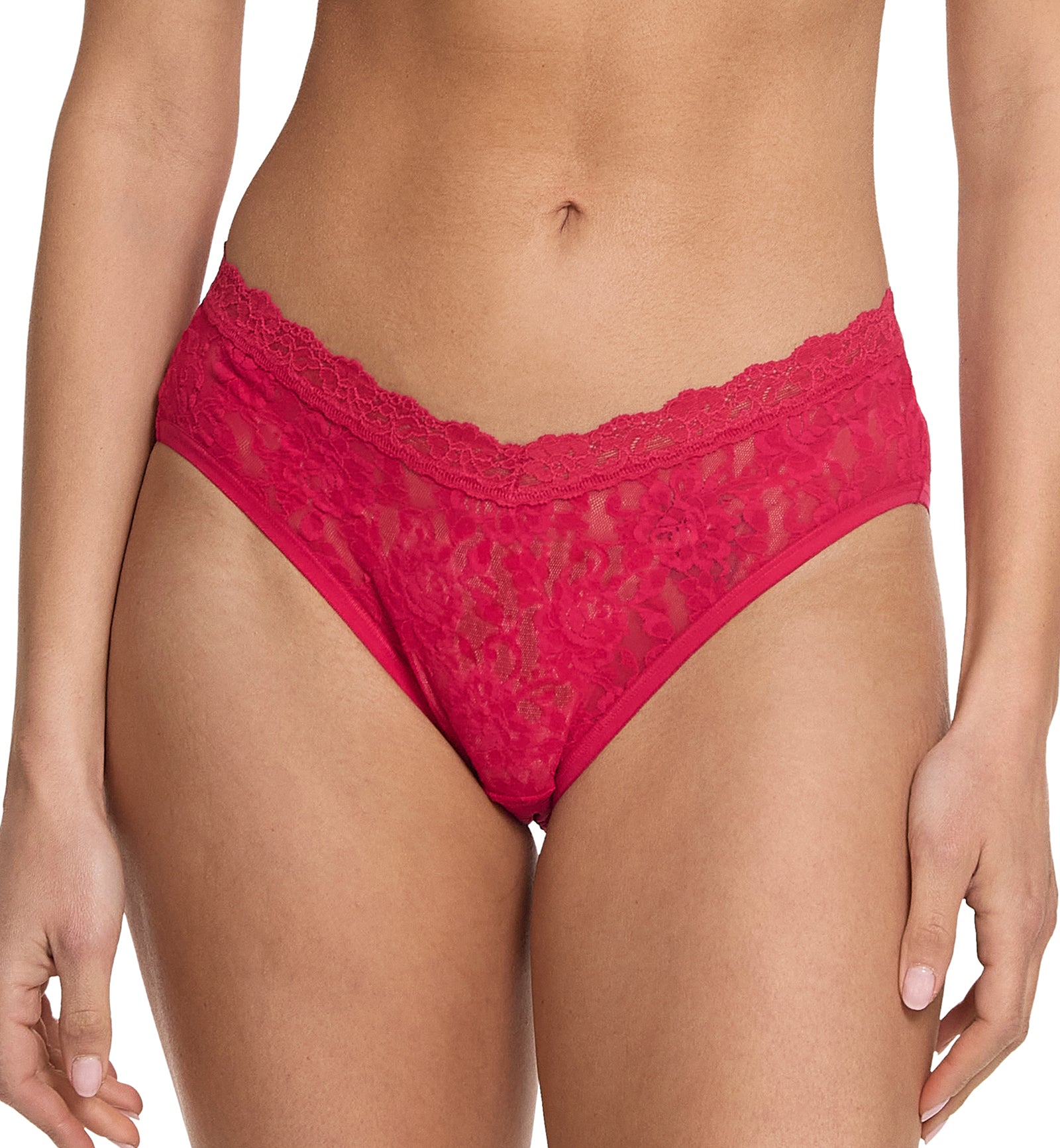Hanky Panky Signature Lace V-Front High Cut Brief (482274),XS,Beet Juice - Beet Juice,XS