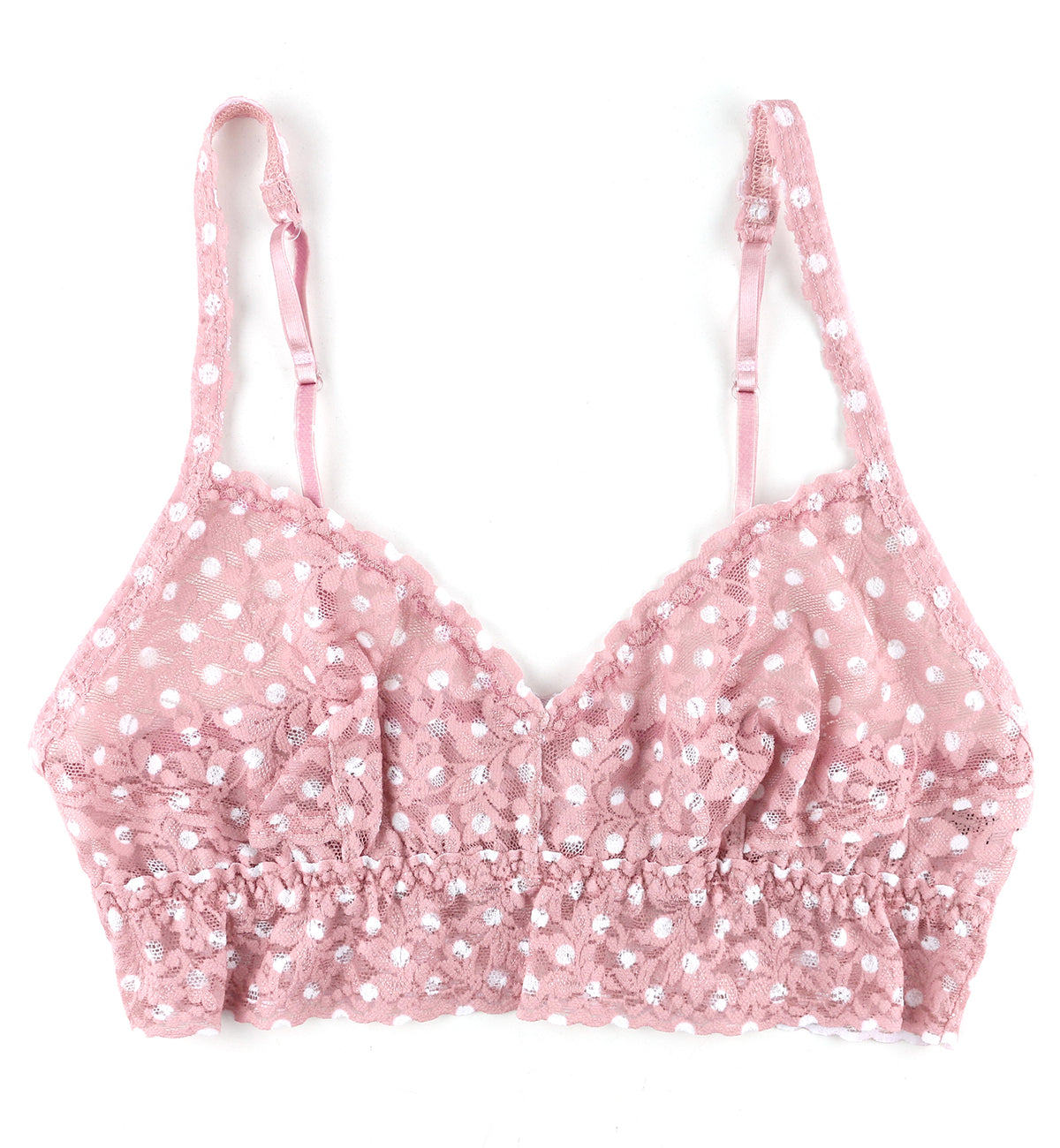 Hanky Panky Printed V-neck Retro Bralette (PR9K7272),XS,Pink Frosting - Pink Frosting,XS