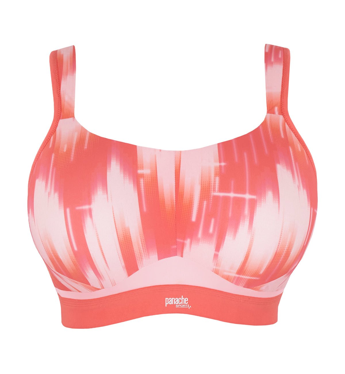 Panache Boundless Racerback Non-Wire Sports Bra (7341),28DD,Pink Abstract - Pink Abstract,28DD