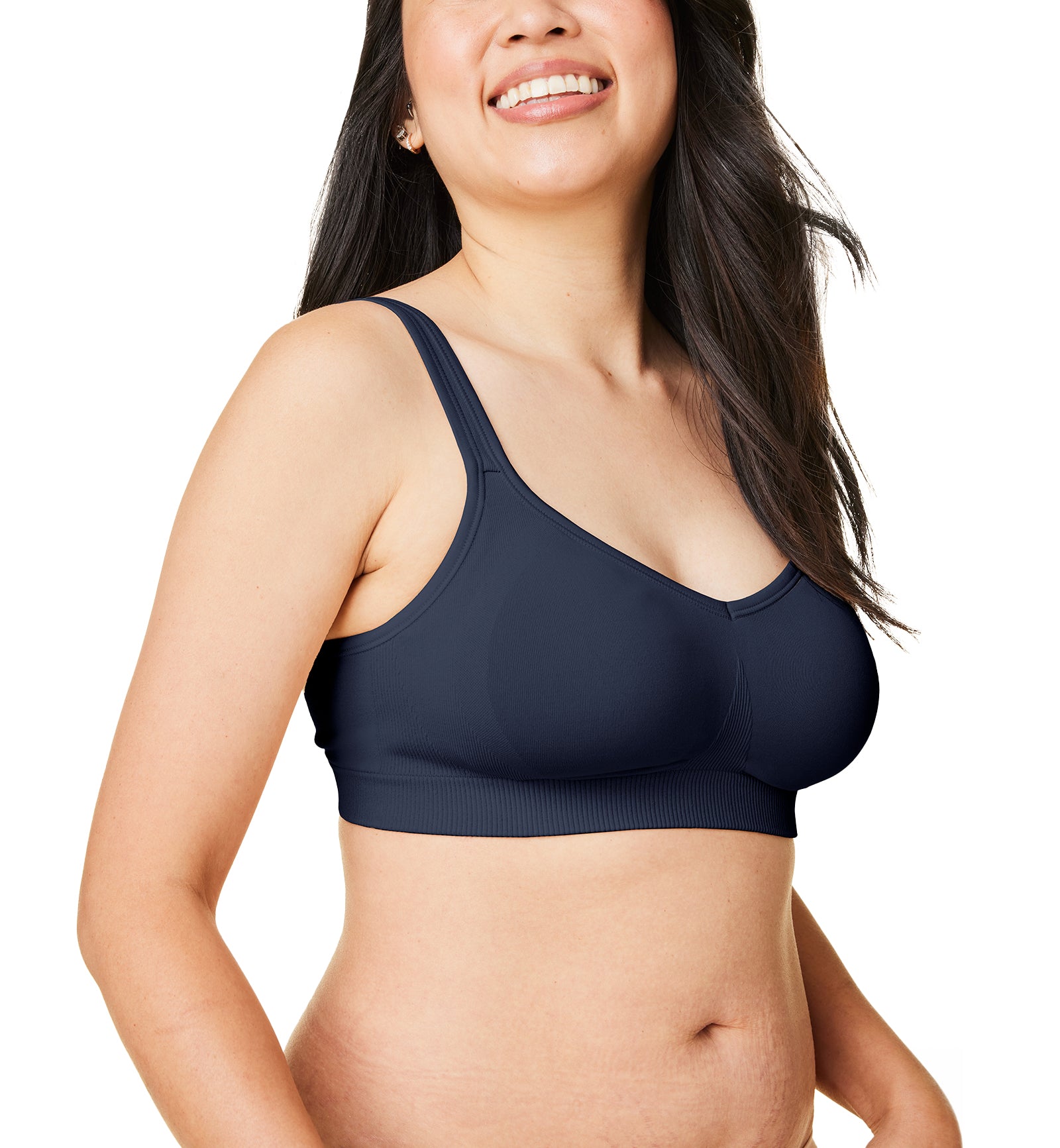 BRAVADO! DESIGNS Everyday Sculpt Wire-Free Bra (11011V),Small,Navy - Navy,Small