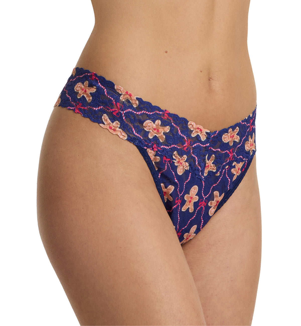 Hanky Panky Signature Lace Printed Original Rise Thong (PR4811P),Cookie Cutter - Cookie Cutter,One Size