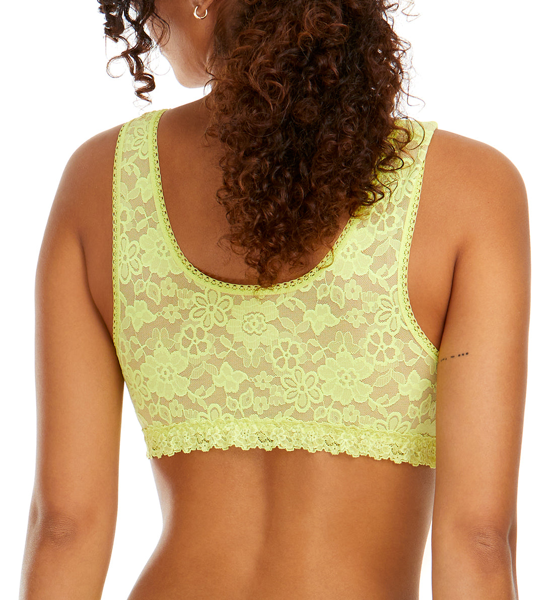 Hanky Panky Daily Lace Scoop Neck Lined Bralette (777991),Medium,Lime Zest - Lime Zest,Medium
