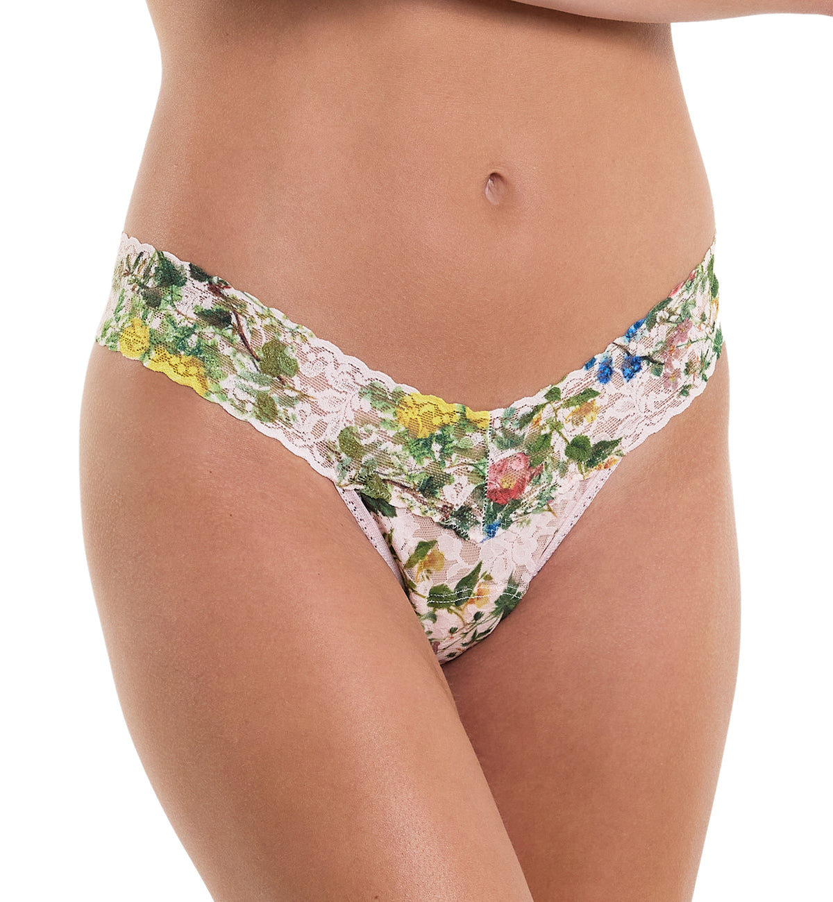 Hanky Panky Signature Lace Printed Low Rise Thong (PR4911P),Overjoyed - Overjoyed,One Size