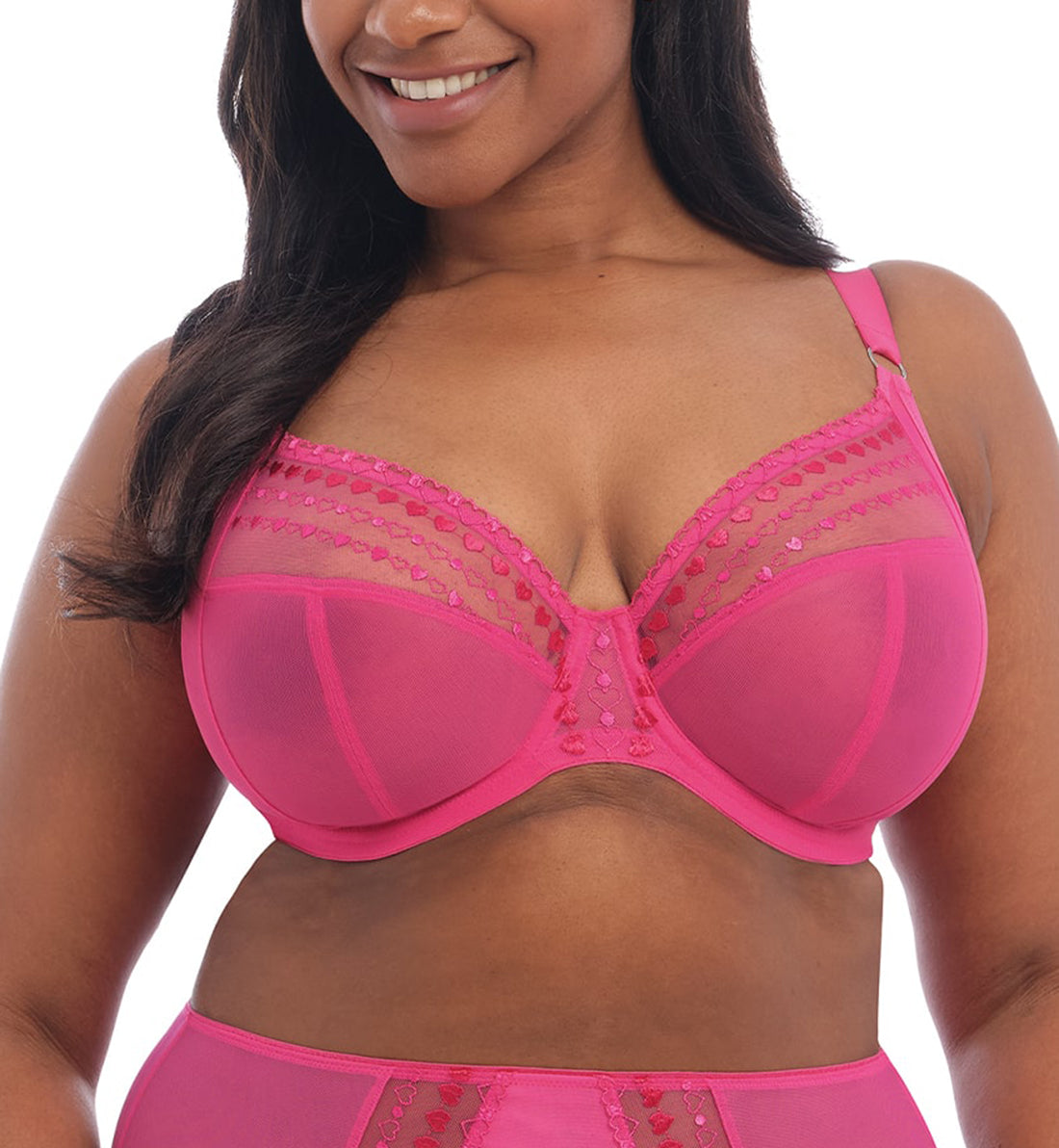 Elomi Matilda Banded Plunge Underwire Bra (8900),32K,Pink Kiss - Pink Kiss,32K