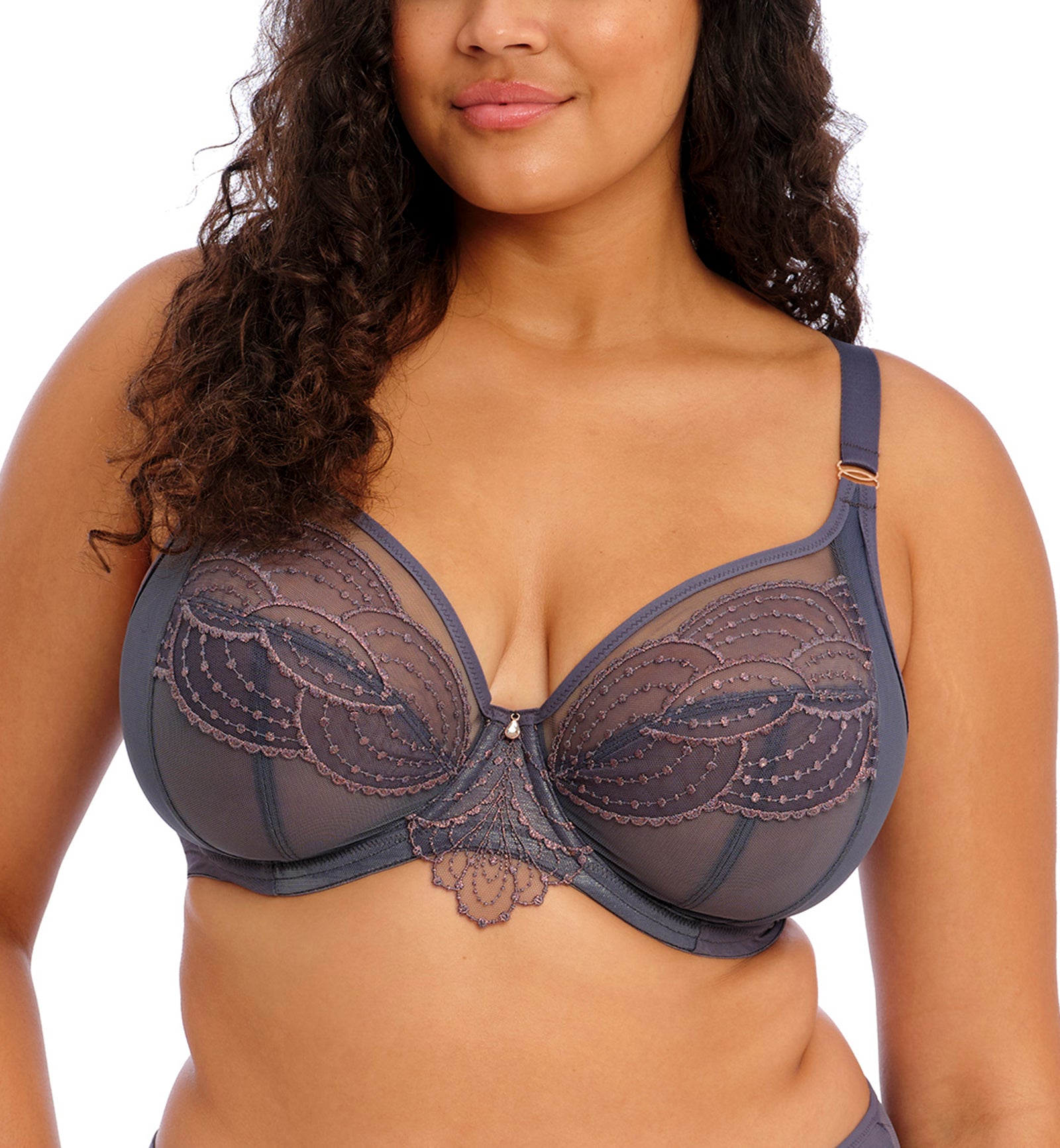 Elomi Priya Plunge Underwire Bra (4550),32GG,Storm - Storm,32GG