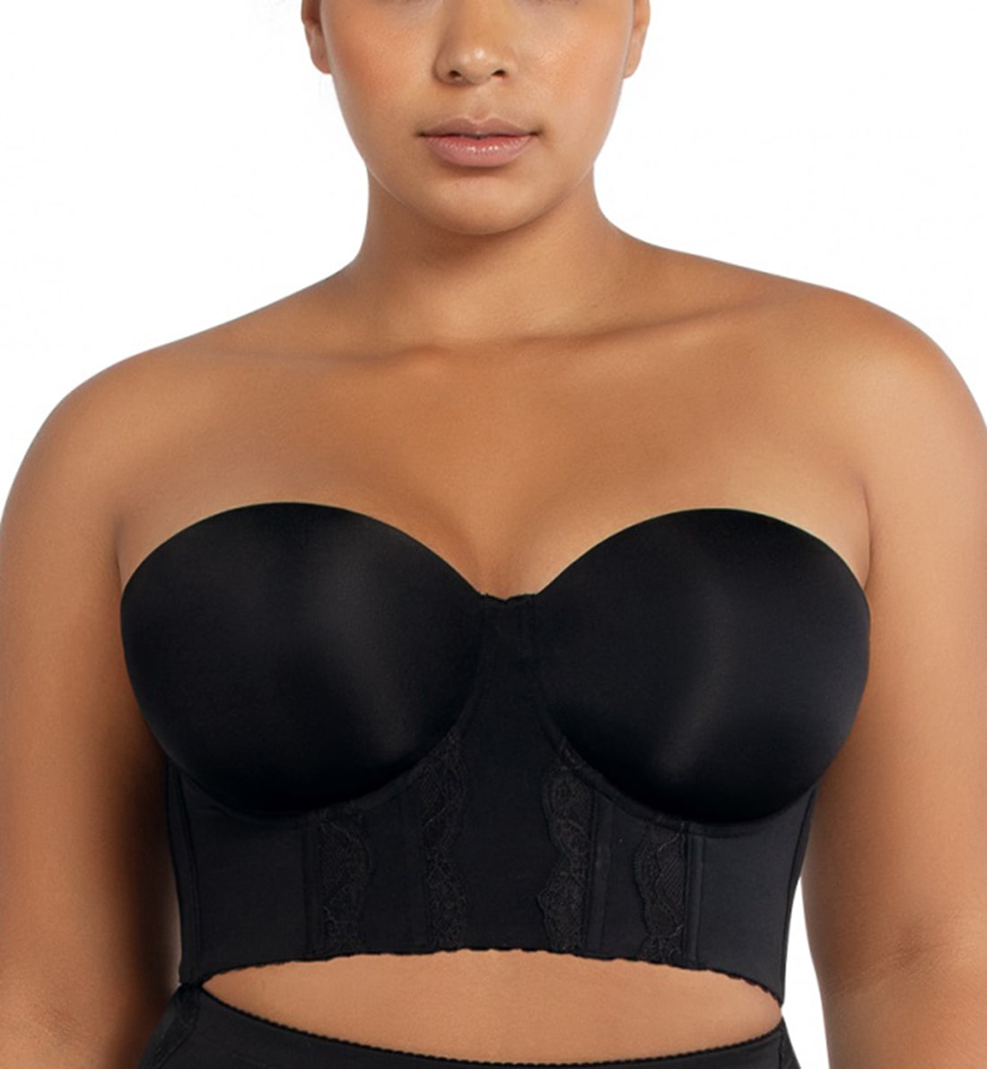 Parfait Elissa Molded Underwire Midi Bustier (P50116),32C,Black - Black,32C