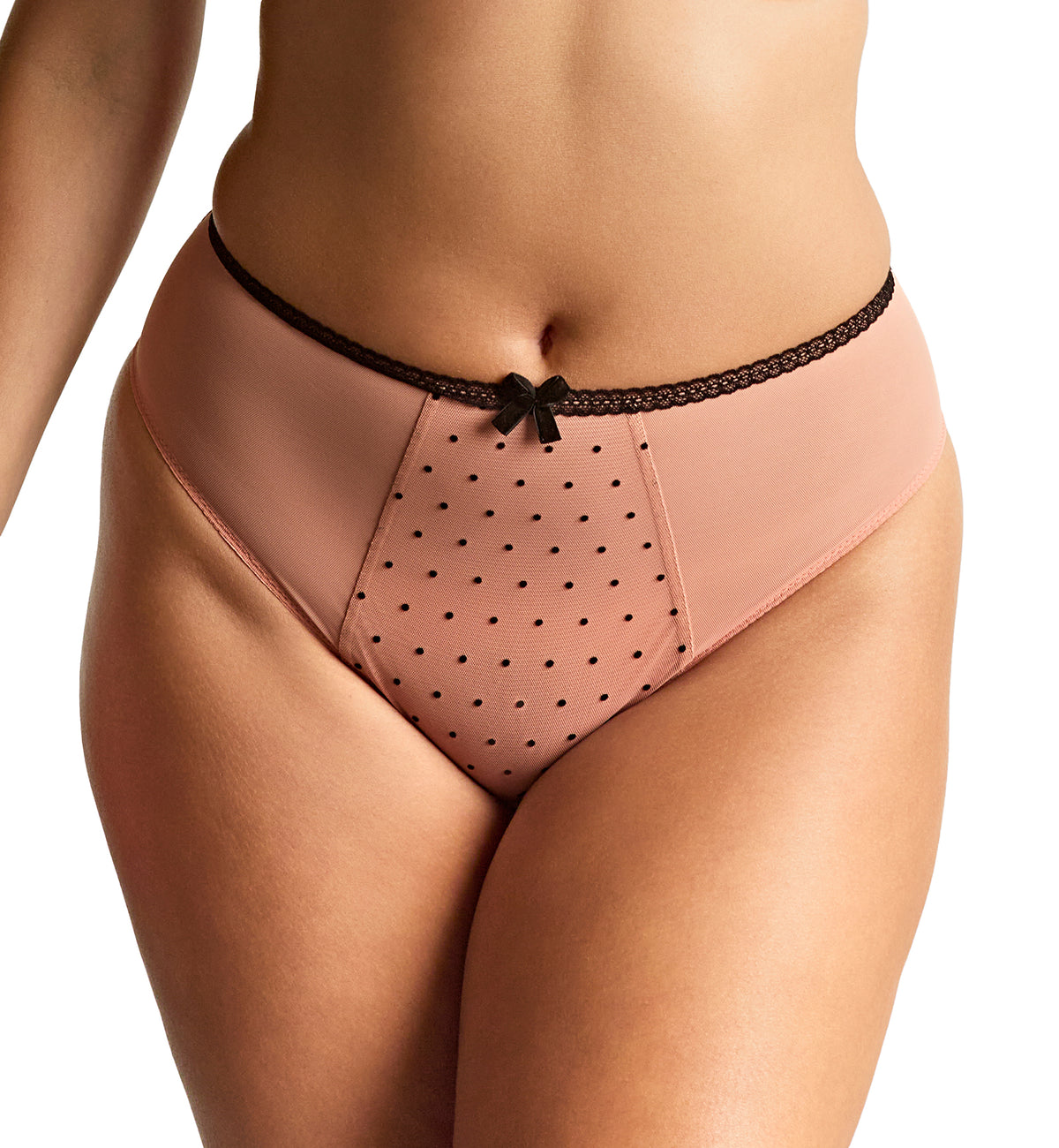 Panache Gabrielle High Waist Brazilian Brief (11312),XS,Flocked Spot - Flocked Spot,XS
