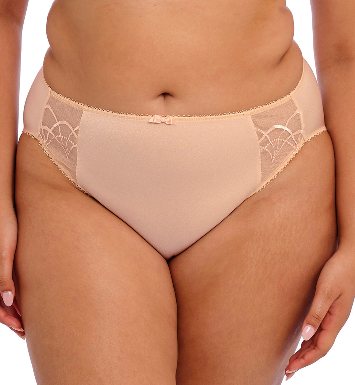 Elomi Cate Matching Embroidered Panty Brief (4035),Medium,Latte - Latte,Medium