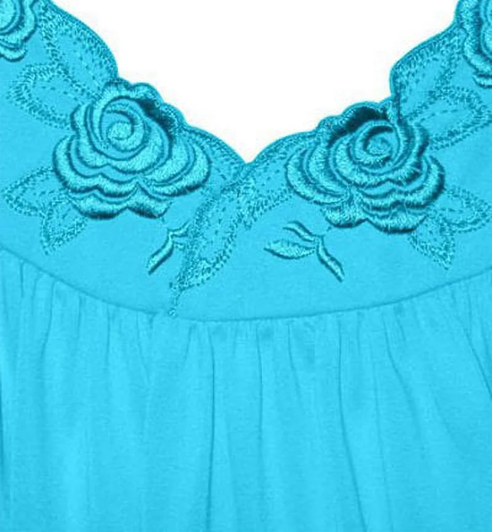 Shadowline Petals Flutter Sleeve Short Nightgown (36280),S,Turquoise - Turquoise,Small