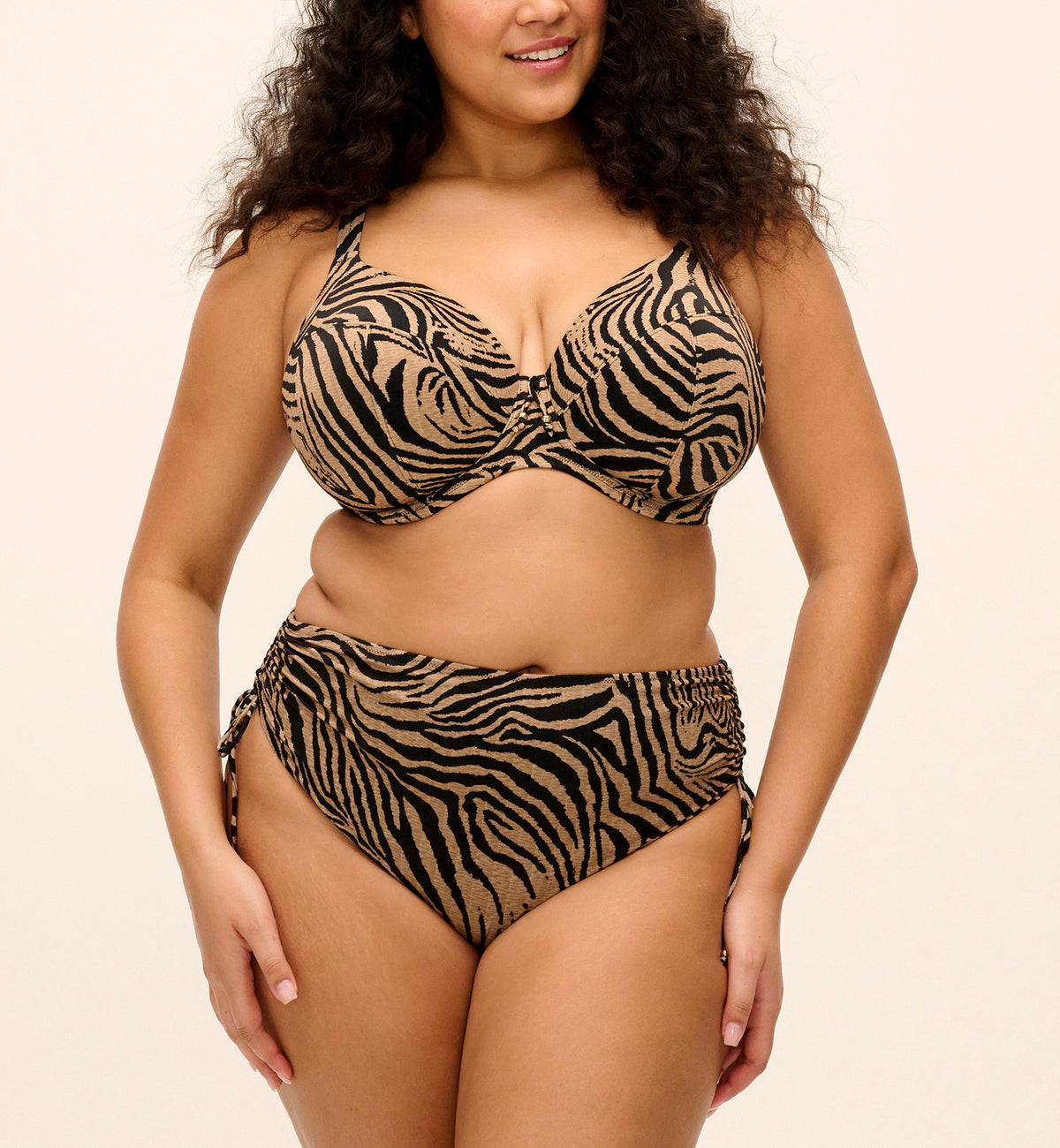 Elomi Tortoli Bay Underwire Plunge Bikini Top (ES803702),34G,Natural - Natural,34G