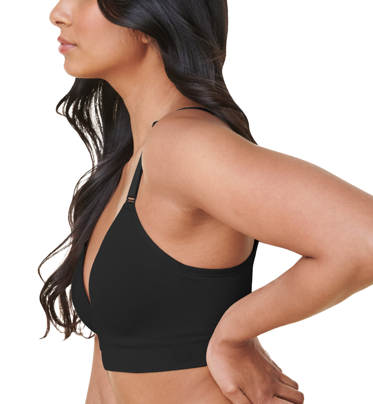Bravado Everyday Plunge Wireless Full Cup T-Shirt Bra (11060FC),Small FC,Black - Black,Small-Full Cup