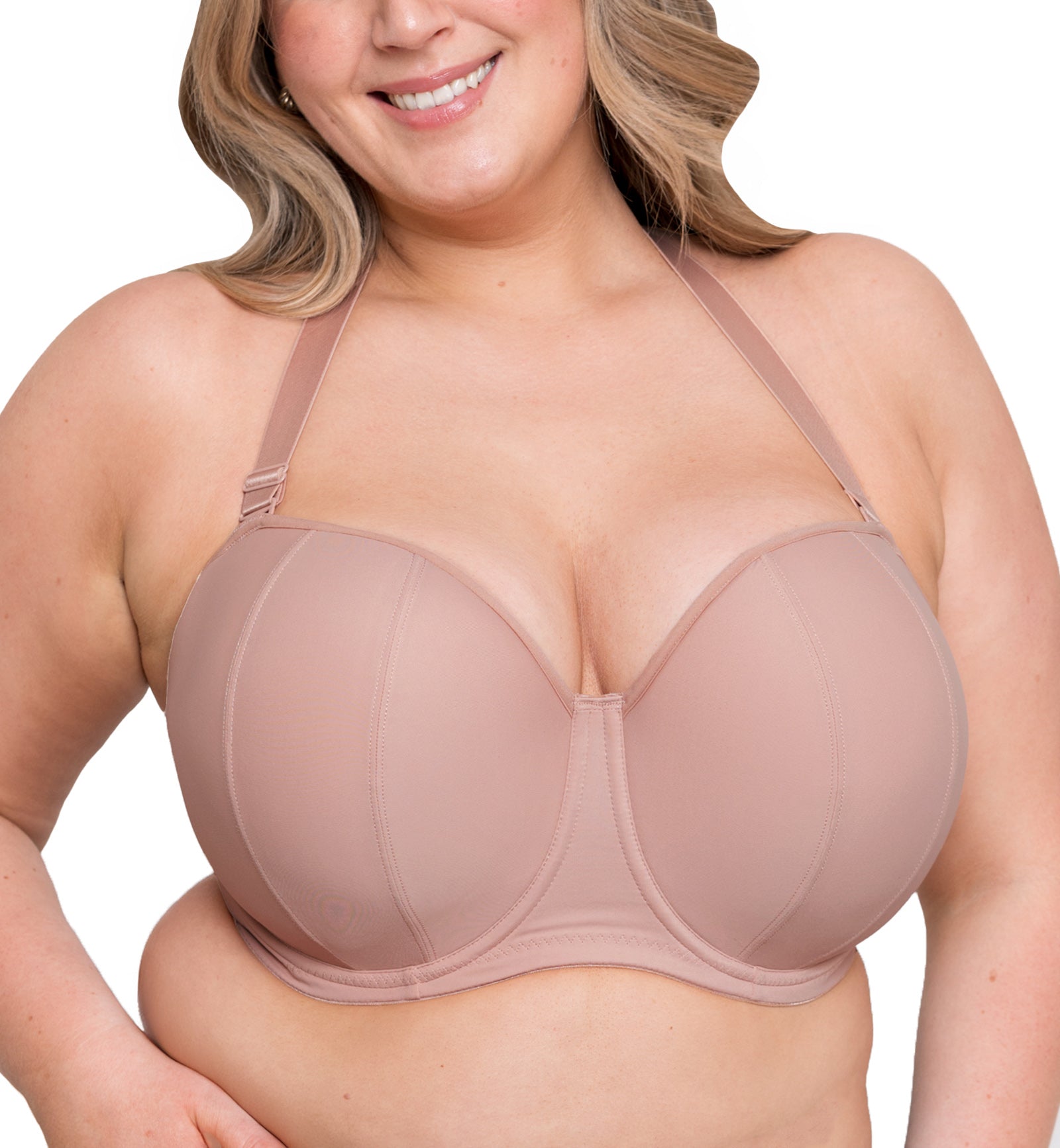 Curvy Kate Luxe Multiway Strapless Underwire Bra (CK2601),28GG,Latte - Latte,28GG
