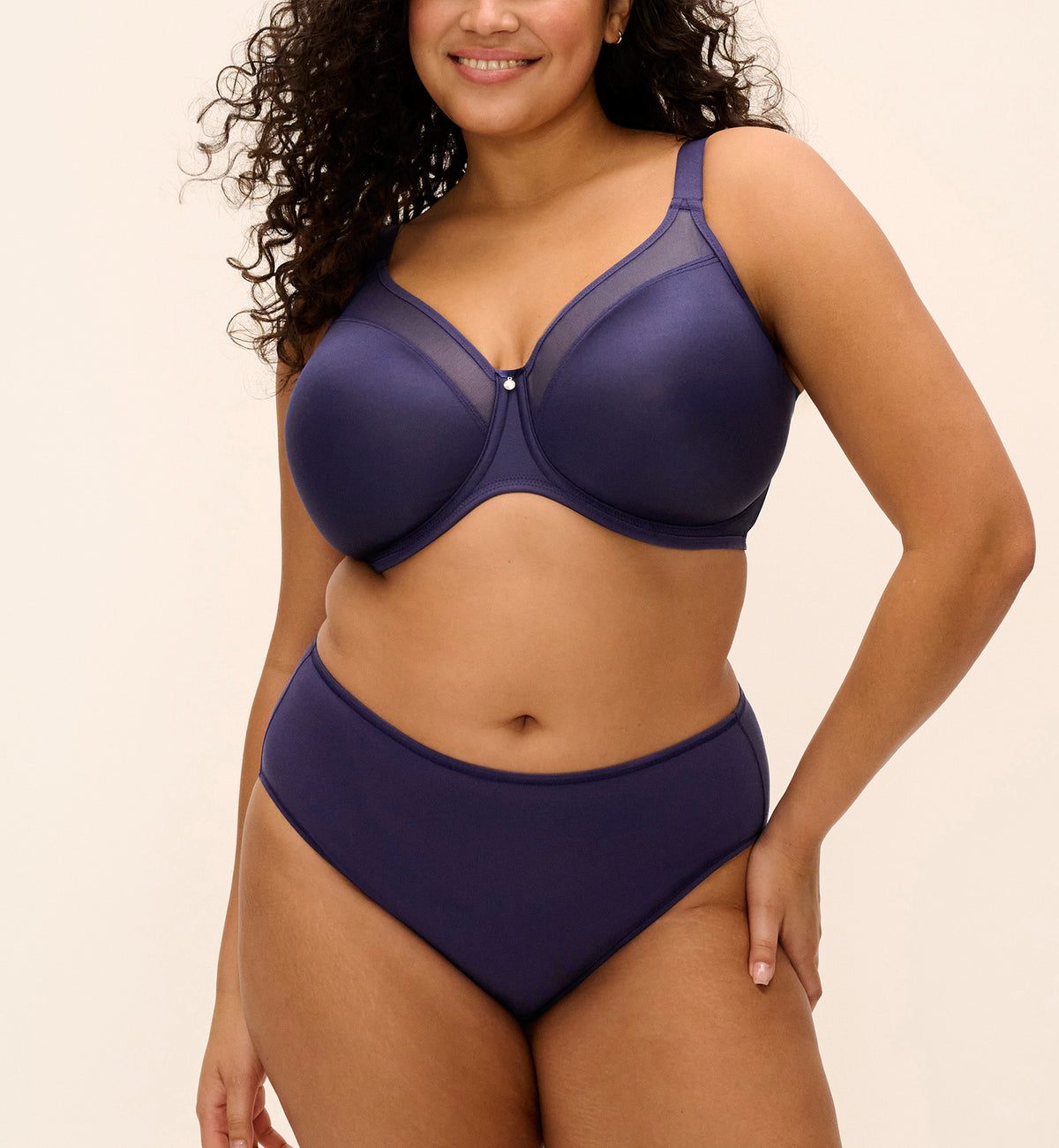 Elomi Smooth Unlined Underwire Molded Bra (4301),32GG,Midnight - Midnight,32GG