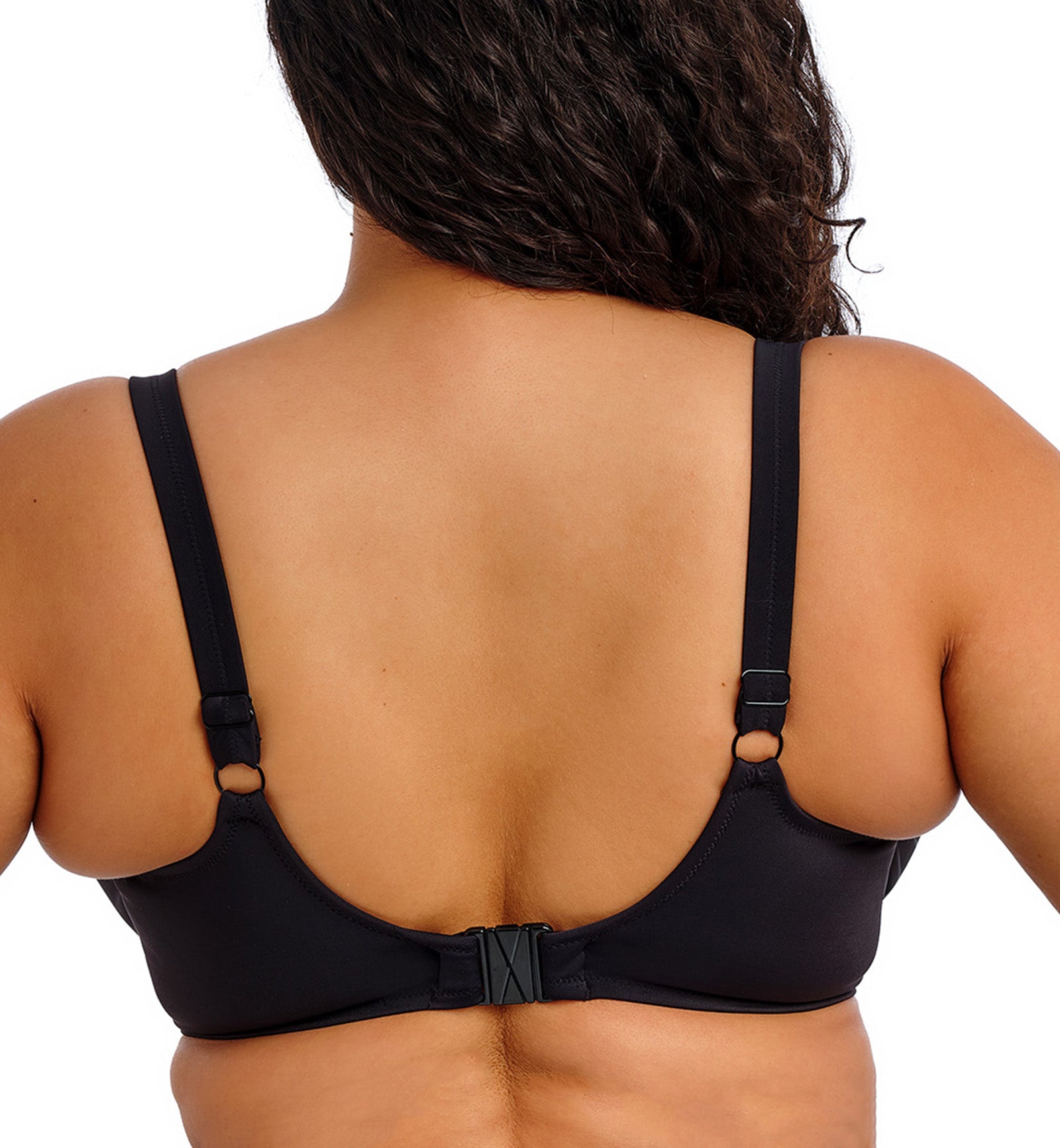 Elomi Plain Sailing Wrap Front Plunge Underwire Bikini Top (ES7285),34G,Black - Black,34G