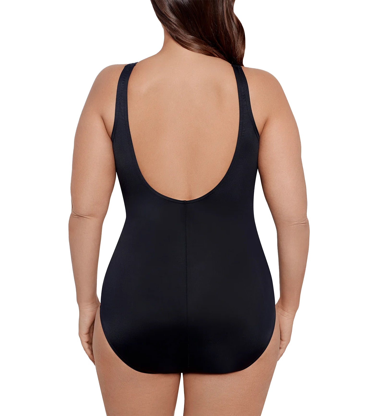 Miraclesuit Oceanus Plus Size Wire-Free One Piece Swimsuit (6519088W),16,Black - Black,16W