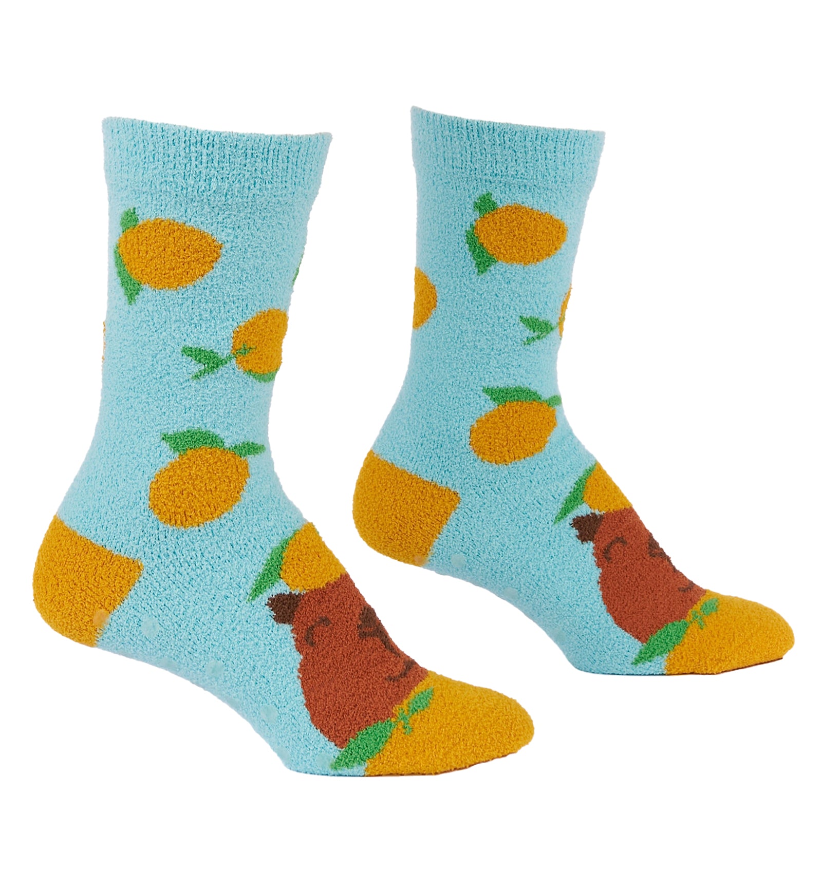 SOCK it to me Slipper Socks (CZ0042),Yuzu Cute Capybara - Yuzu Cute Capybara,One Size