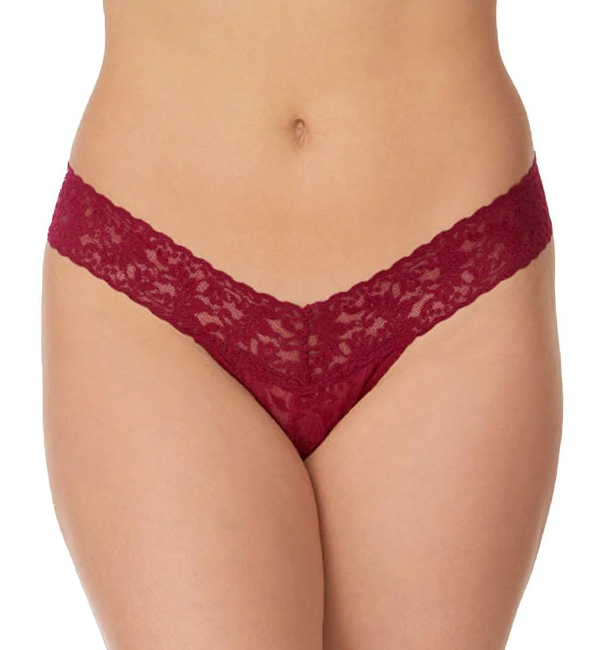 Hanky Panky Signature Lace Low Rise Thong (4911P),Dark Pomegranate - Dark Pomegranate,One Size
