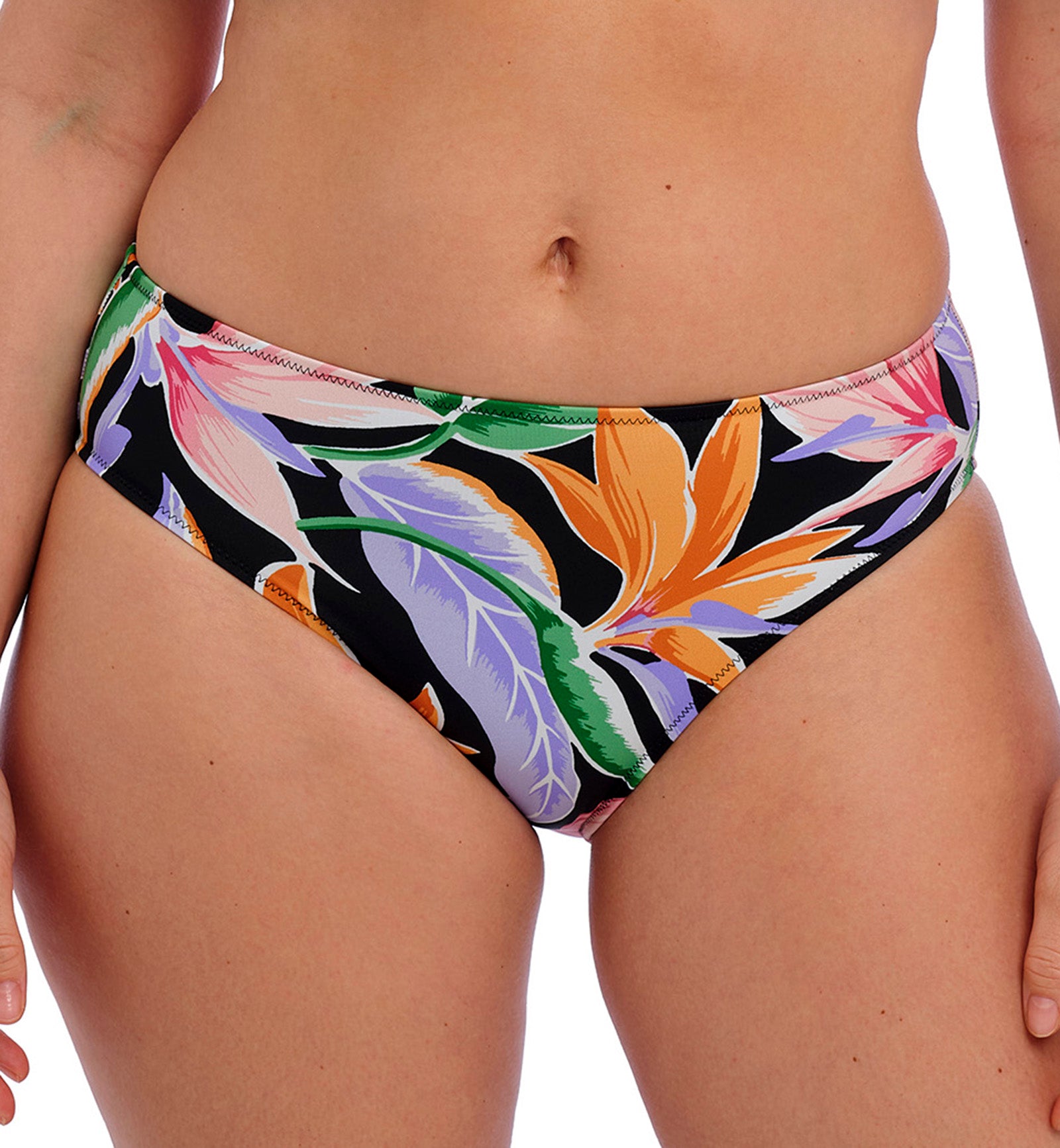 Fantasie Mykonos Cove Mid Rise Bikini Brief (505972),XS,Black - Black,XS