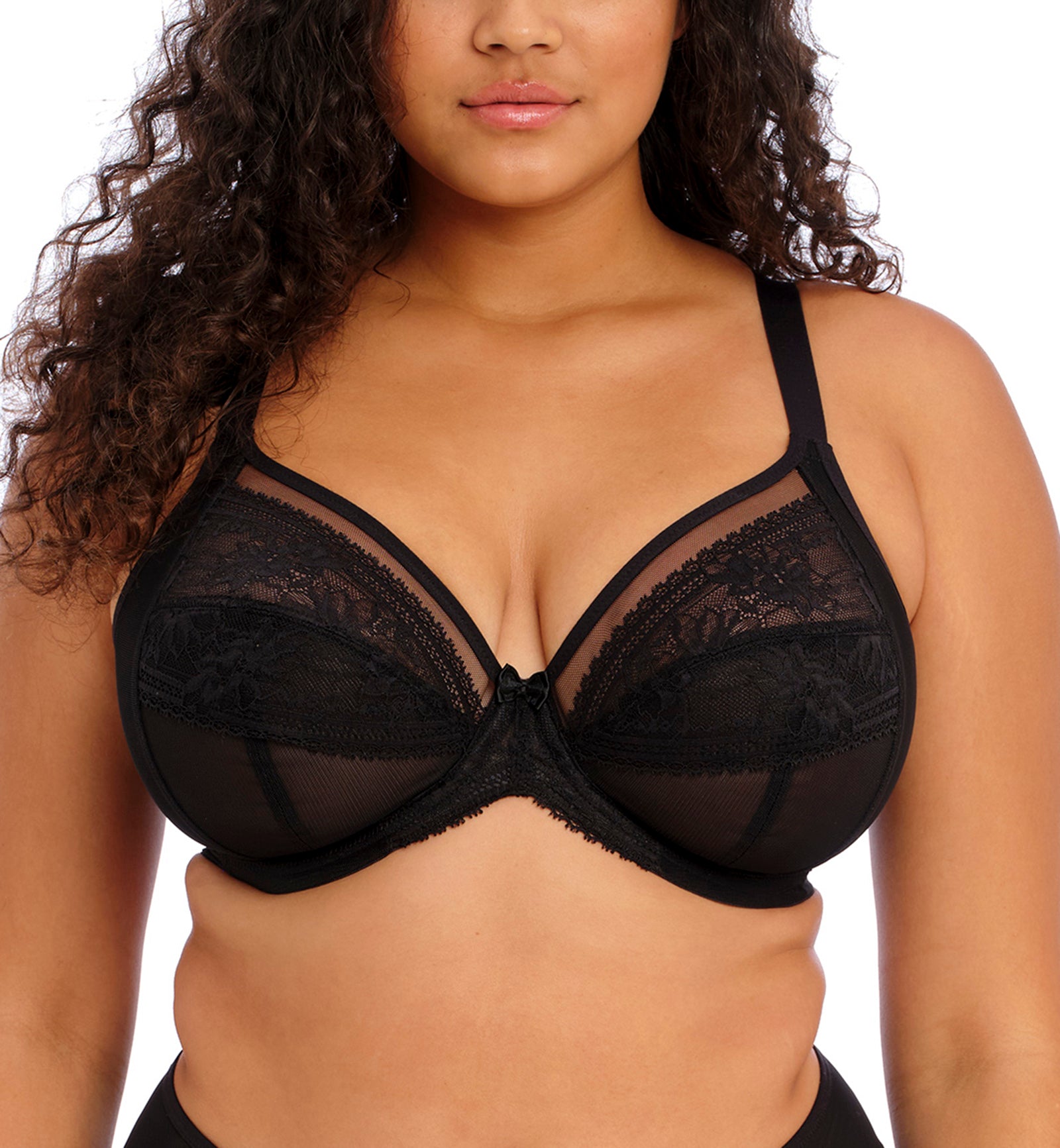 Elomi Kendra Plunge Underwire Bra (301602),32GG,Black - Black,32GG