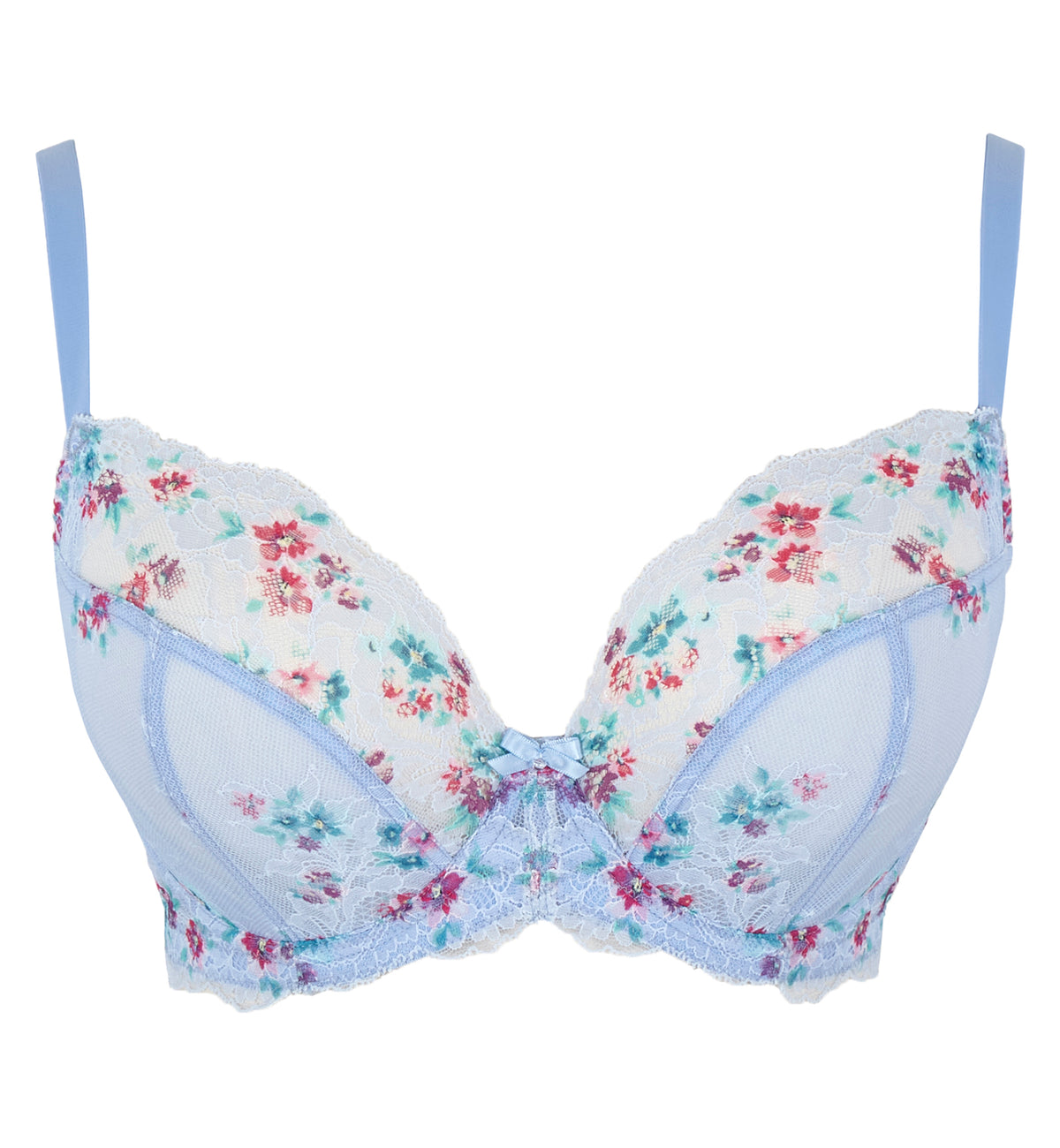 Panache Ana Lace Plunge Underwire Bra (9396),28F,Cornflower - Cornflower,28F