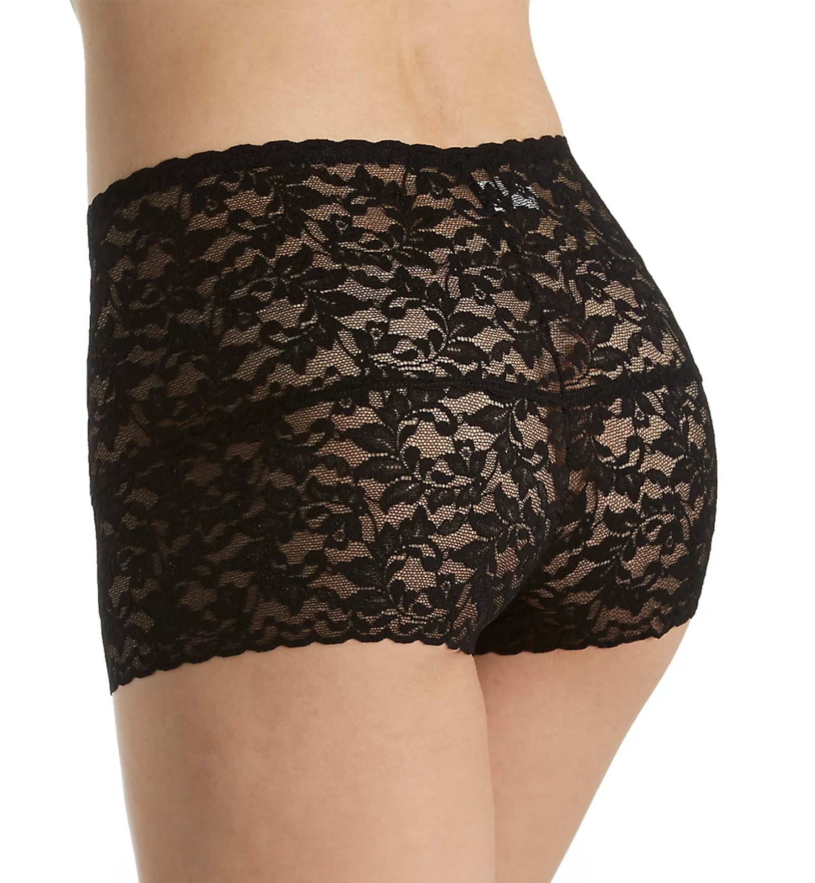 Hanky Panky Retro Lace Hot Pant (9K1251),Small,Black - Black,Small